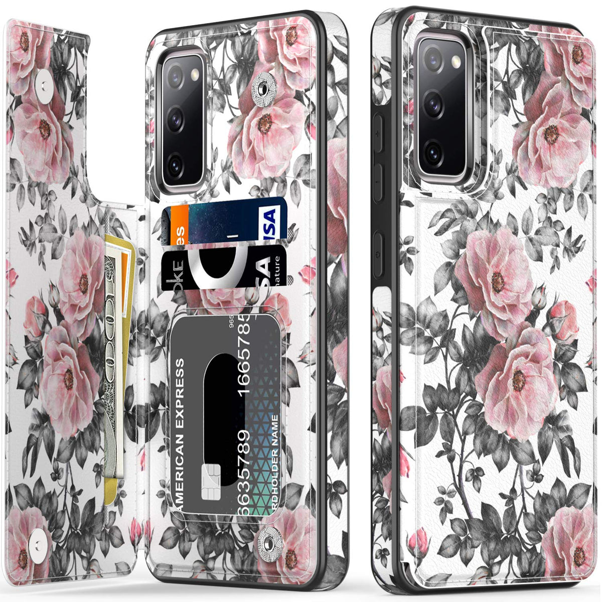 Leto Galaxy S20 Fe Case,Luxury Flip Folio Leather Wallet Case Cover With Fashion Designs For Girls Women,Card Slots Kickstand,Ph
