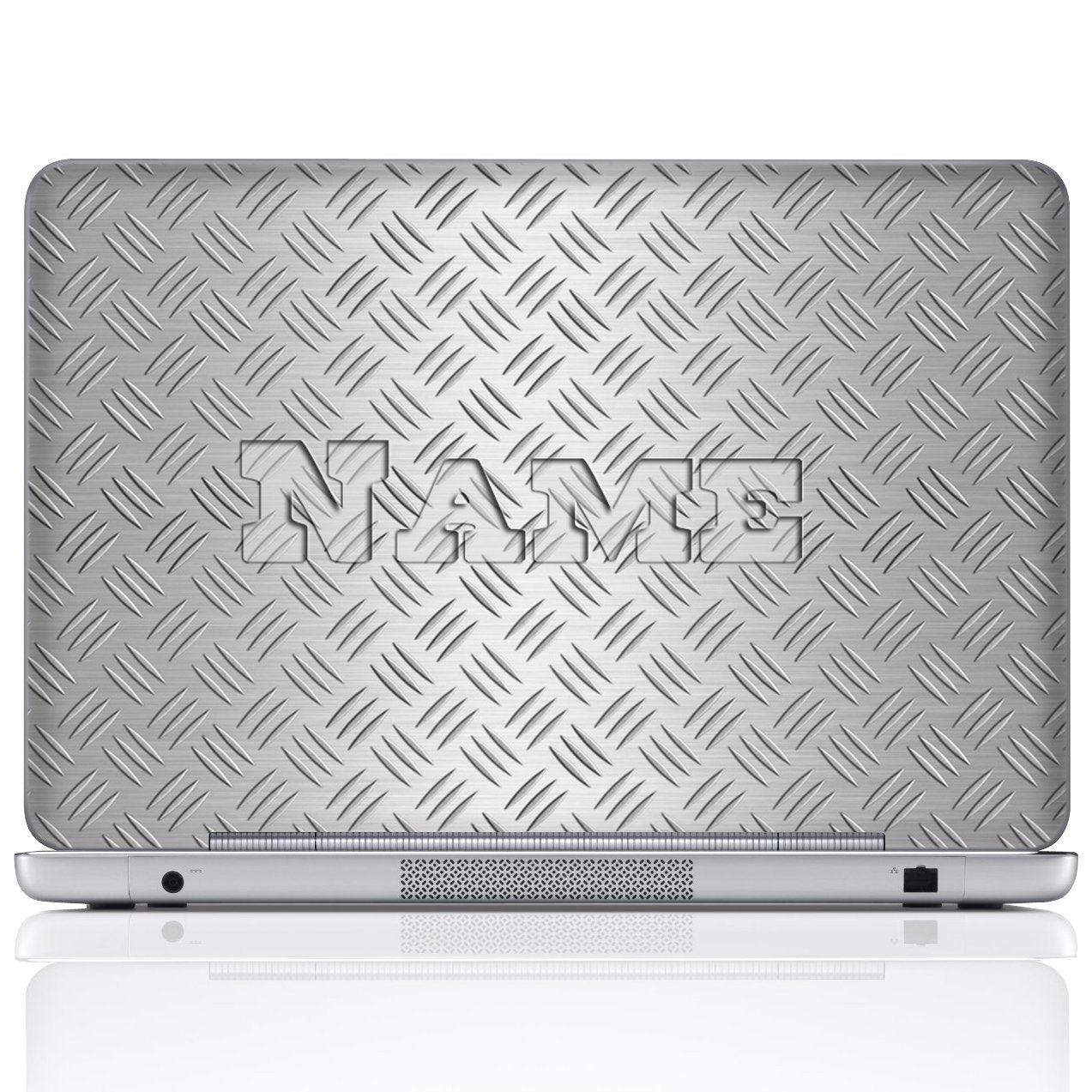 Meffort Inc Personalized Laptop Notebook Skin Sticker Cover Art Decal, Customize Your Name (15.6 Inch, Silver Metal)