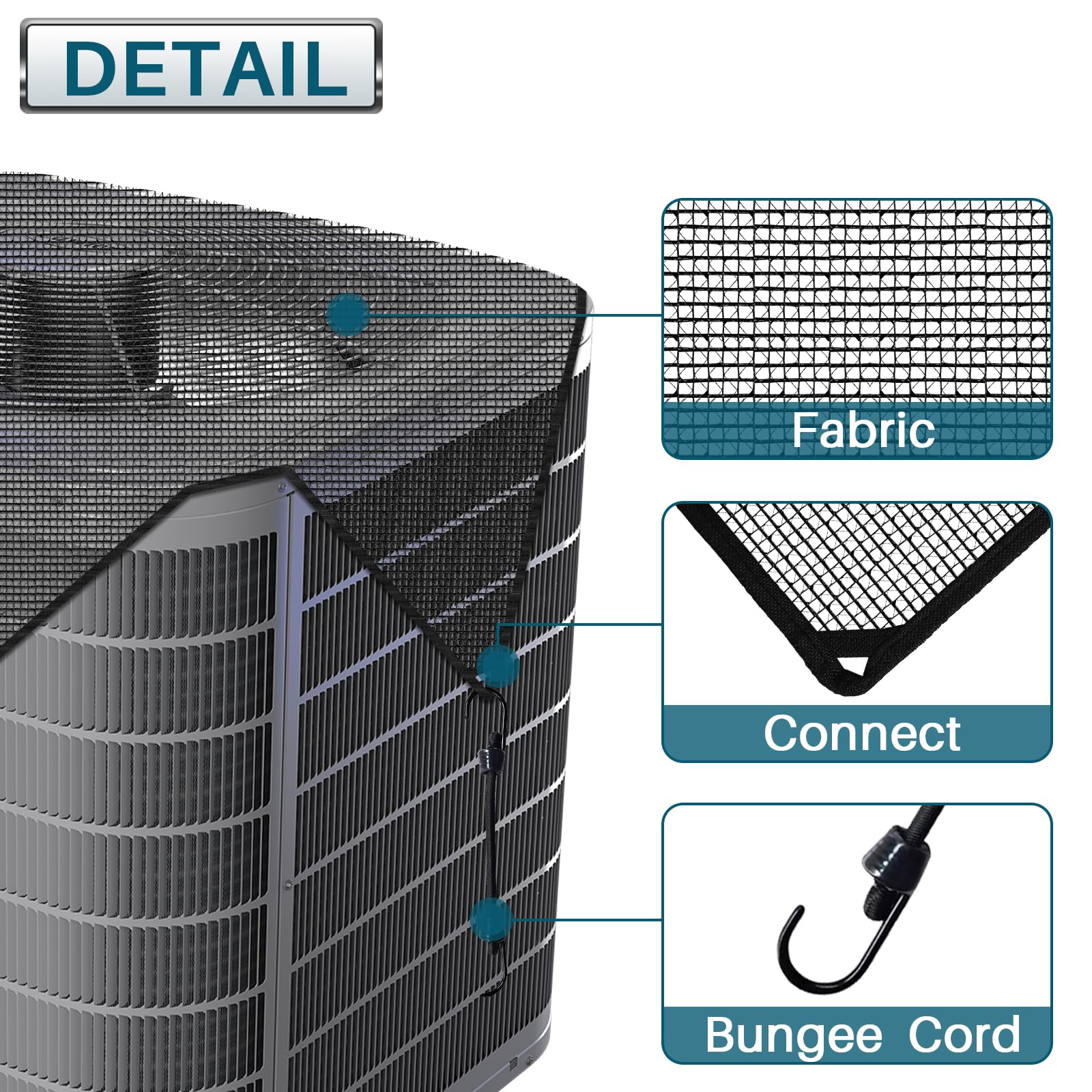 Coarbor 28''X28'' Outdoor Ac Unit Cover Mesh Outside Air Conditioner Compressor Condenser Defender Cover Dog Playpen Cover With