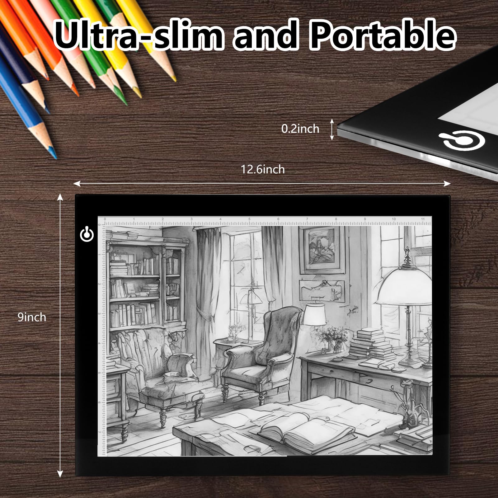 Nxentc A4 Tracing Light Pad, Ultra Thin Tracing Light Box Usb Power Artcraft Tracing Light Table For Artists, Drawing, Sketching