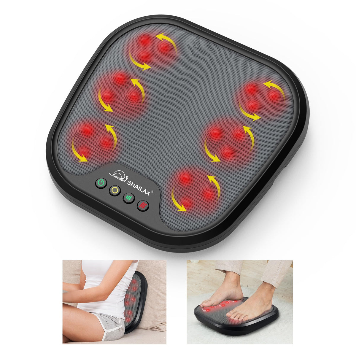 Foot Massager With Heat, Snalax Shlatsu Electic Foot Masager Machine For Plantar Fascits, Foot Warmer Massager For Neuropathy Pa