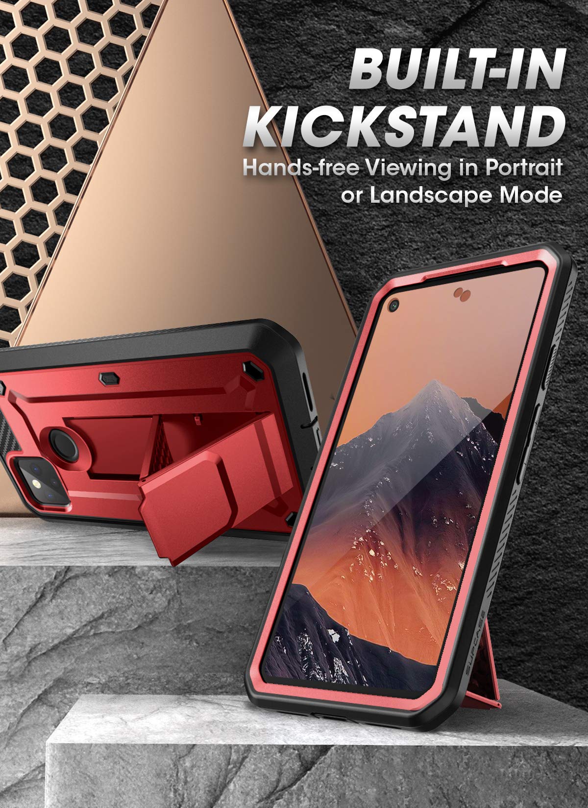 Supcase Unicorn Beetle Pro Series Case For Google Pixel 5 (2020 Release), Full Body Rugged Holster Case With Built In Screen Pro