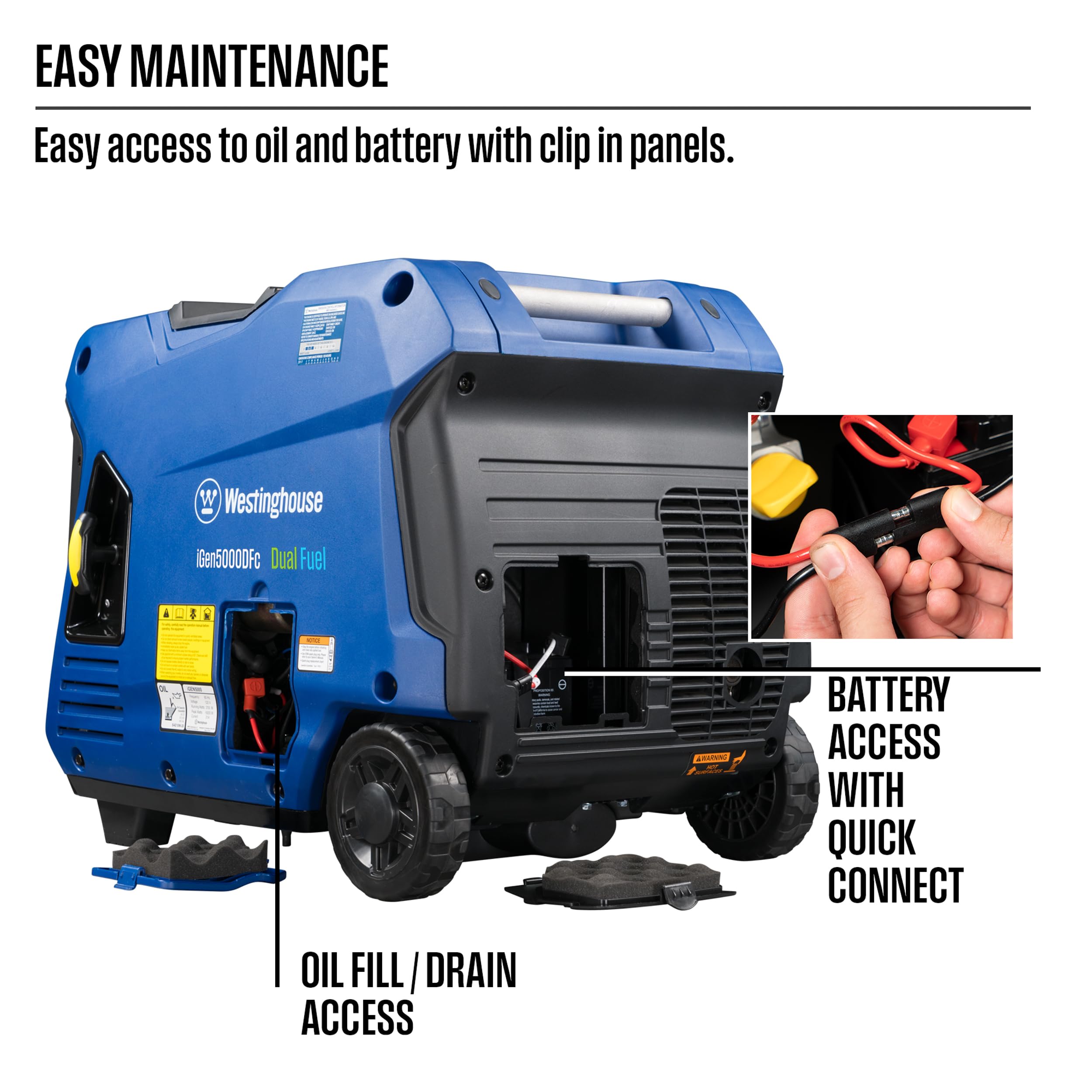 Westinghouse Outdoor Power Equipment 4500 Peak Watt Super Quiet Dual Fuel Portable Inverter Generator, Remote Electric Start, Ga