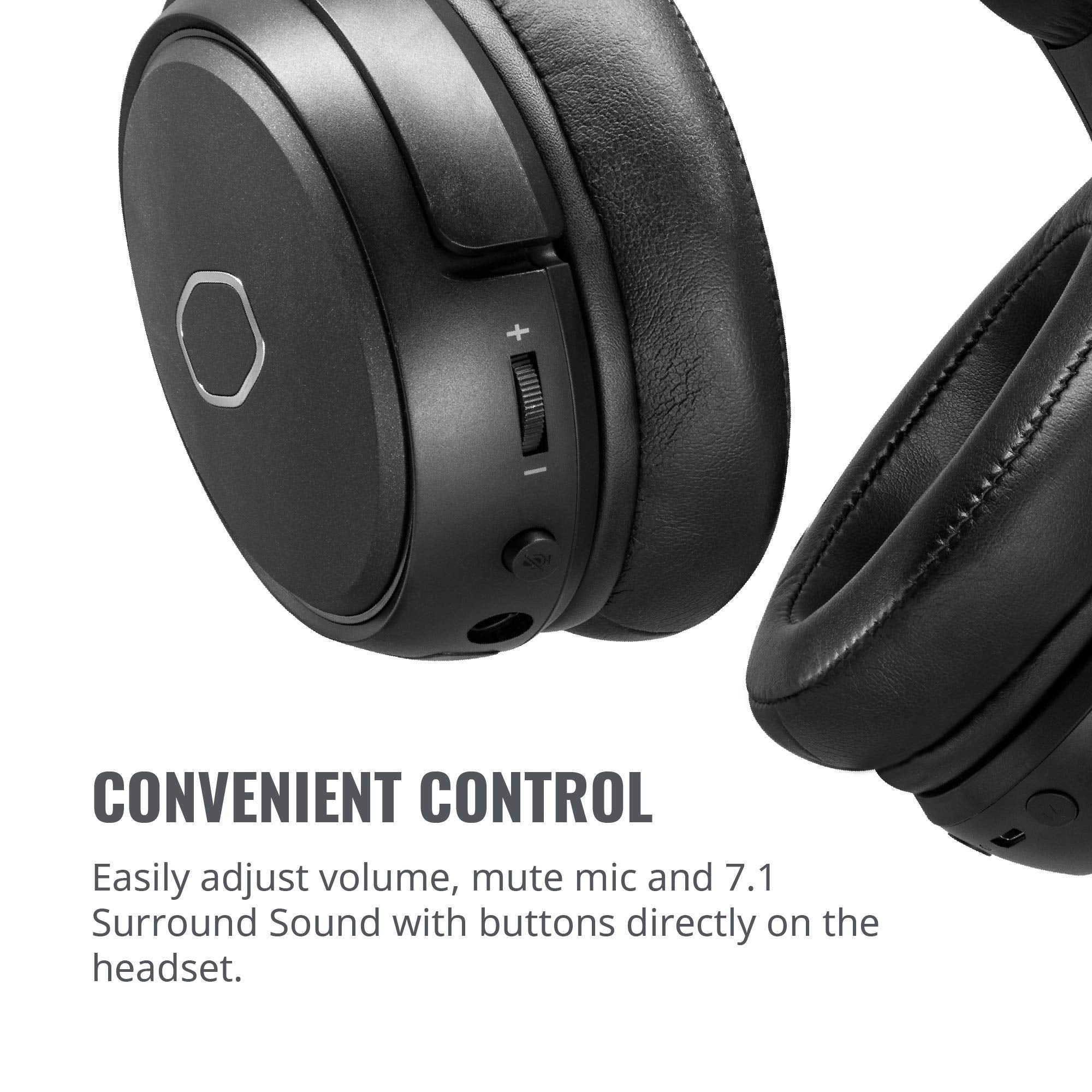 Cooler Master MH670 Gaming Headset - 2.4GHz Wireless, Virtual 7.1 Surround Sound, Black, Aluminum Frame, Detachable Mic
