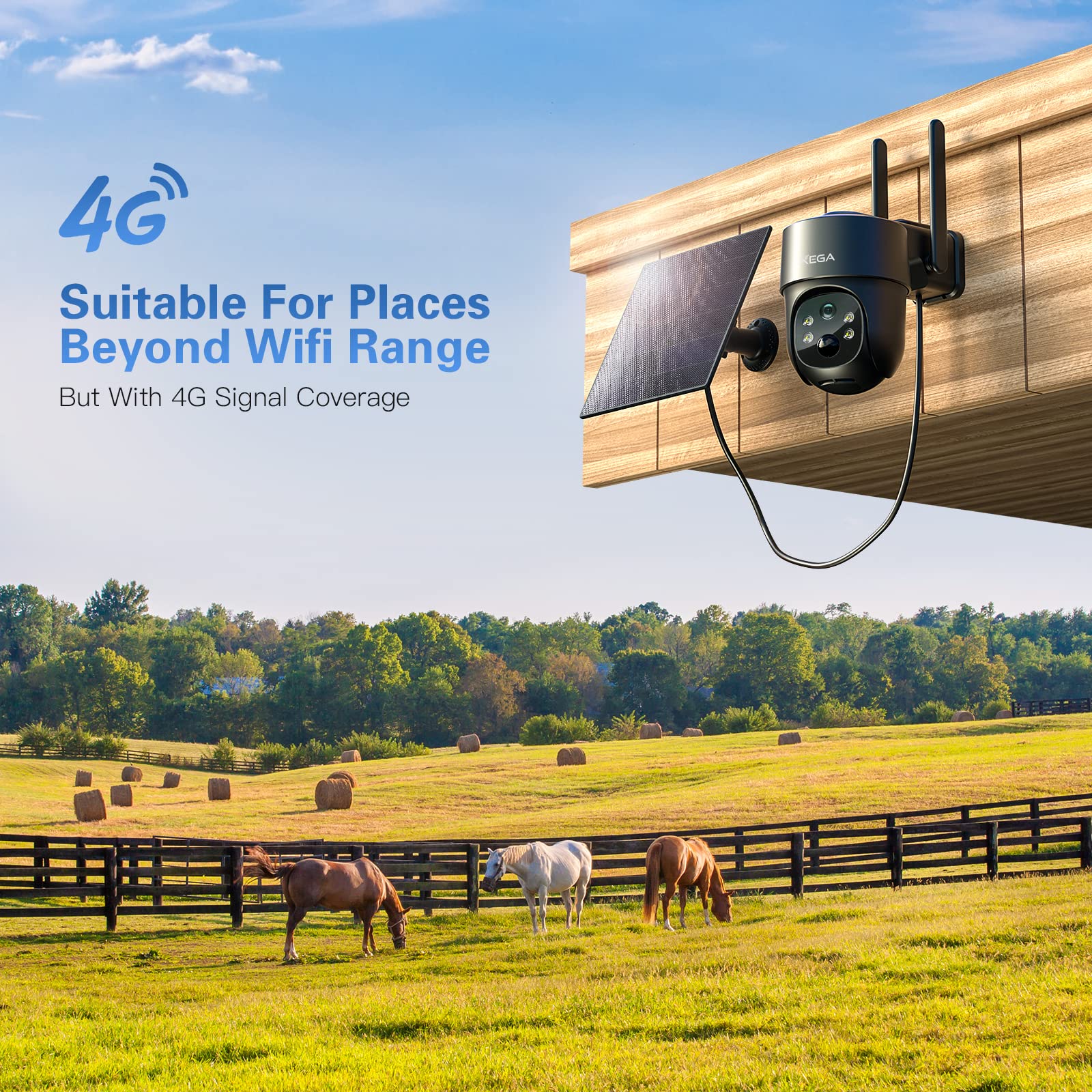 Xega 4G Lte Cellular Security Camera Solar [2 Pack] With Sim Card (Verizon At&T T Mobile),Wireless Outdoor No Wifi Security Came