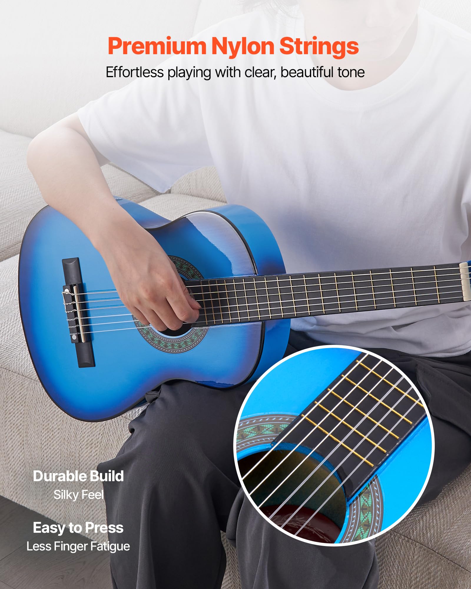Vevor Acoustic Guitar For Kids & Beginners, 30 Inch Classical Guitar With Nylon Strings & Full Starter Kit (Gig Bag, Tuner, Stra