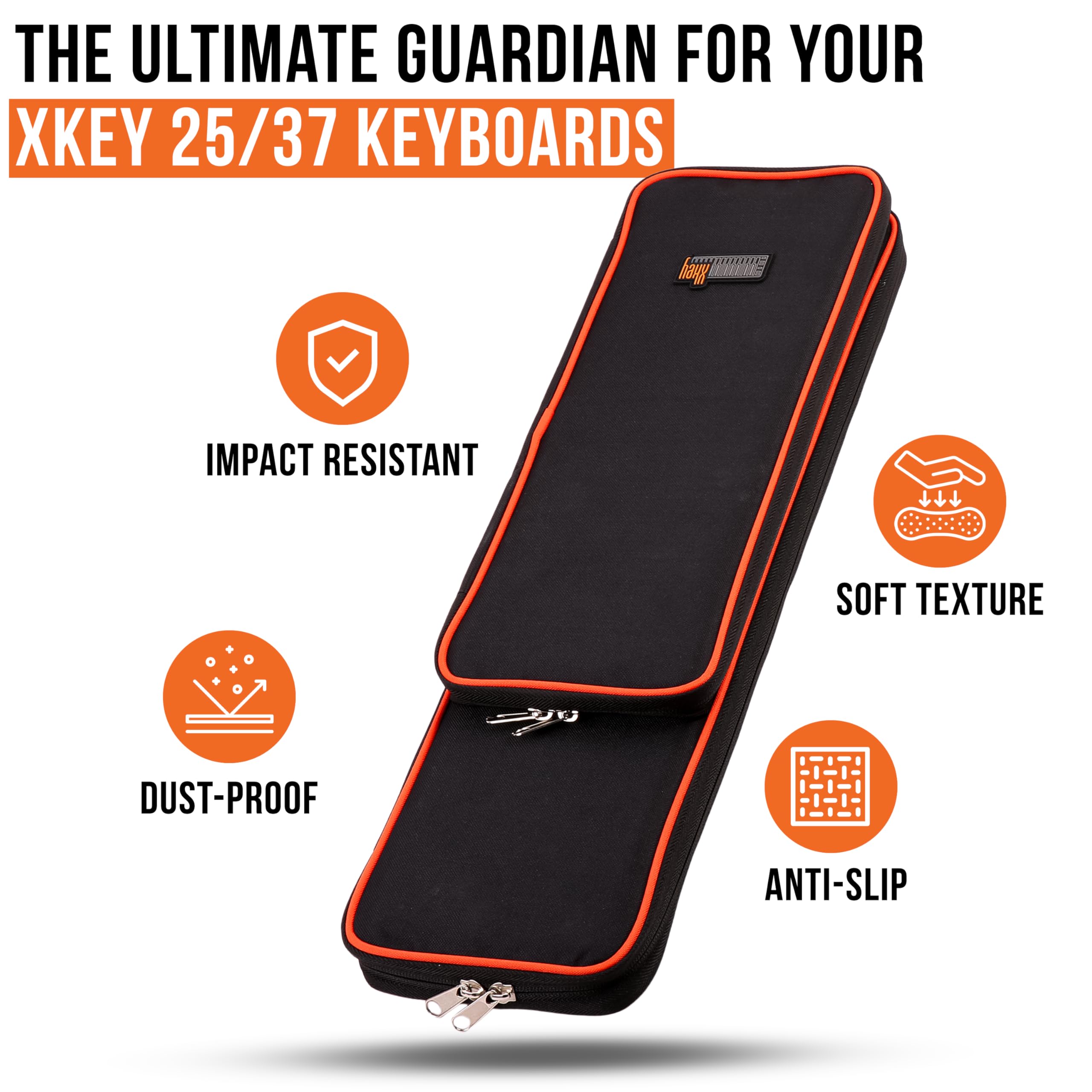 Official Solar Xkey Double Layer Protection Carrying Case For Xkey 37 Air/Usb/Le Midi Keyboard Controller With Additional Pouch