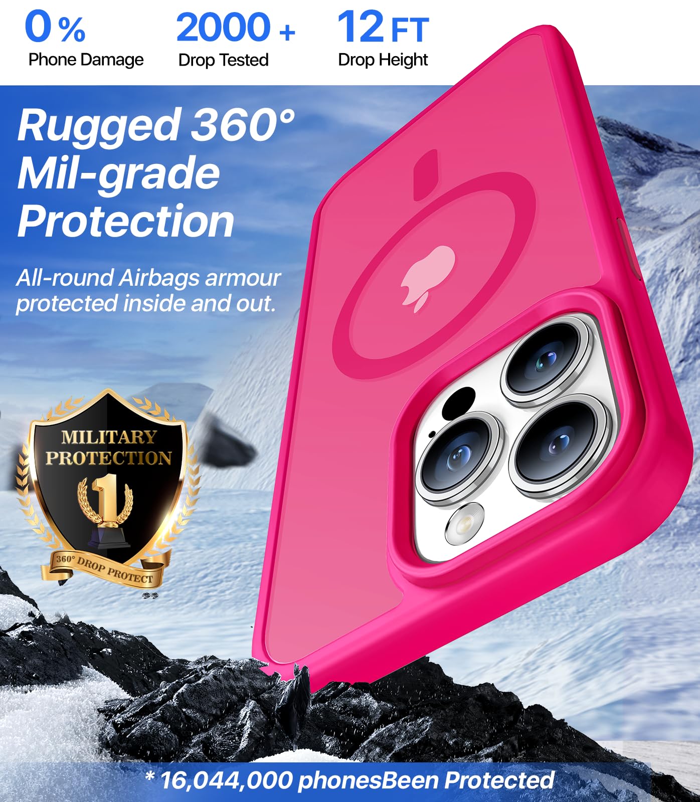 Aulofe Magnetic Shockproof For Iphone 16 Pro Max Case, Skin Friendly[Compatible With Magsafe] [Military Grade Protection] Anti Y