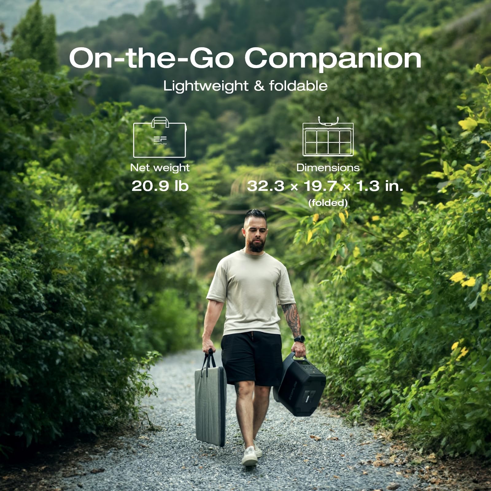 Ef Ecoflow Solar Generator 120V/3.6Kwh Delta Pro With 2X220W Portable Solar Panel, 23% High Efficiency, 5 Ac Outlets, 3600W Port