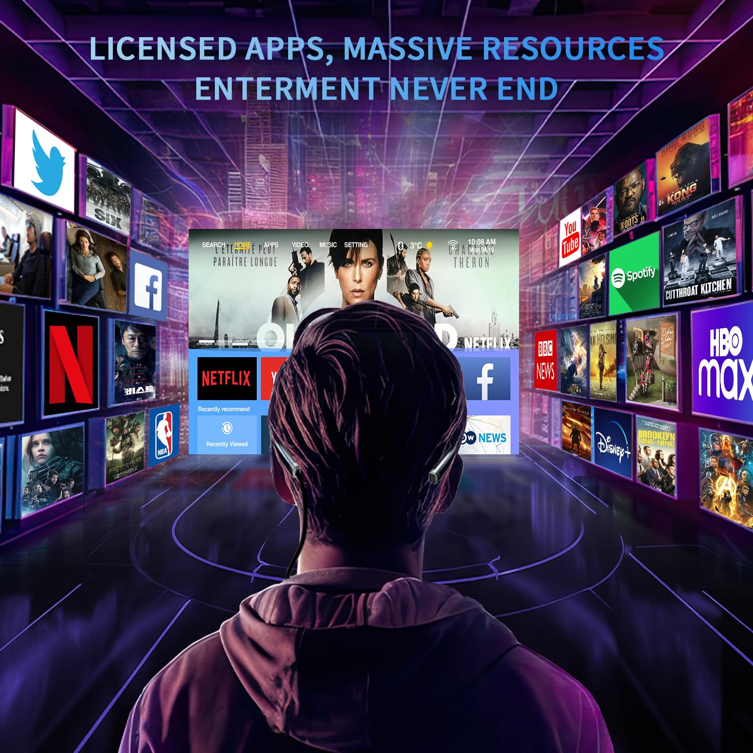 4K Smart Daylight Projector 5G Wifi Bluetooth,1000 Ansi/13000 Lumen Native 1080P Ultra Hd Outdoor Movie Projector,Android Projec