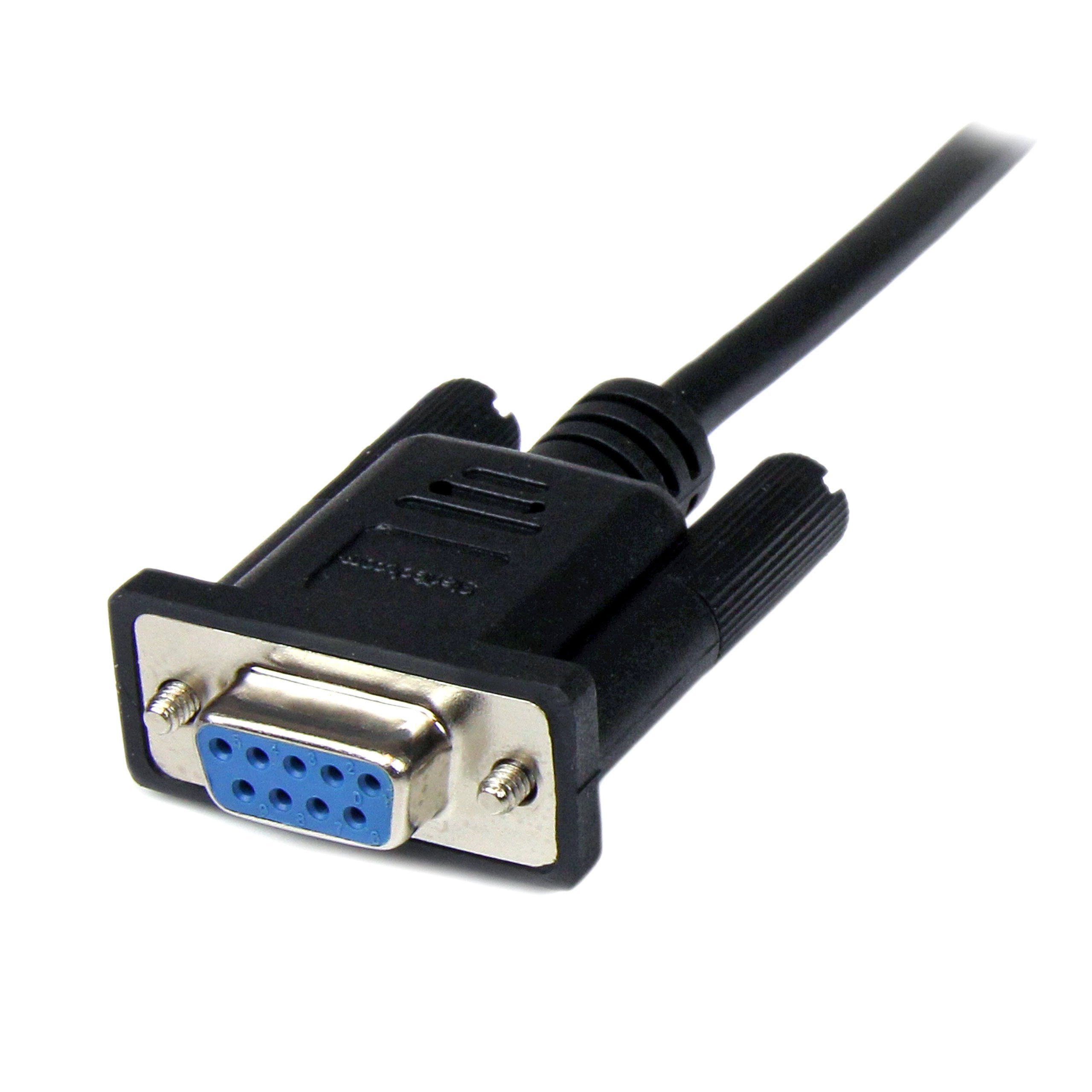 Startech.Com 2M Black Db9 Rs232 Serial Null Modem Cable F/M   Db9 Male To Female   9 Pin Null Modem Cable   1X Db9 (M), 1X Db9 (