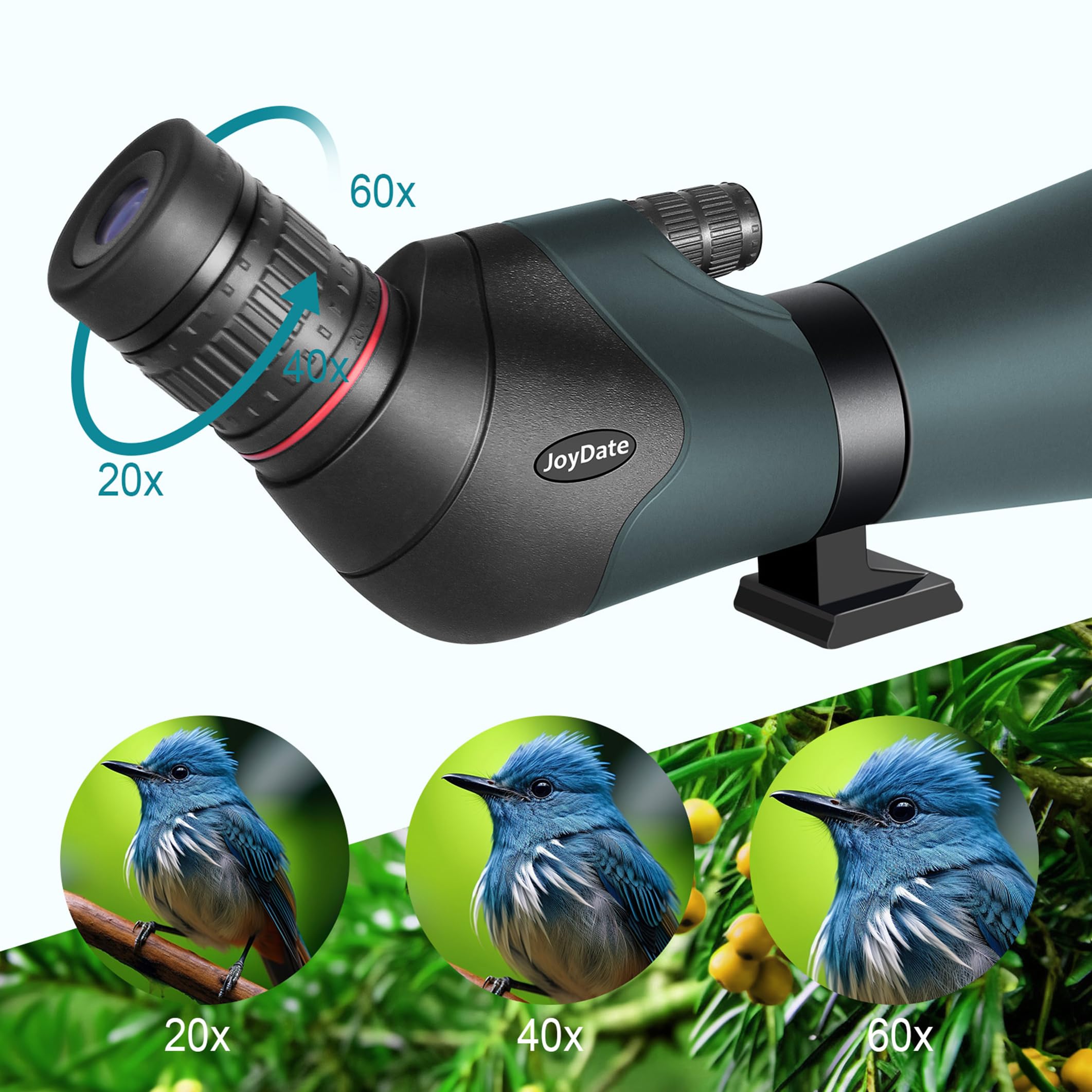 Joydate 20-60X80 Spotting Scopes For Bird Watching, Bak4 Waterproof Spotting Scope For Wildlife Viewing Hiking Camping, Hd Spott