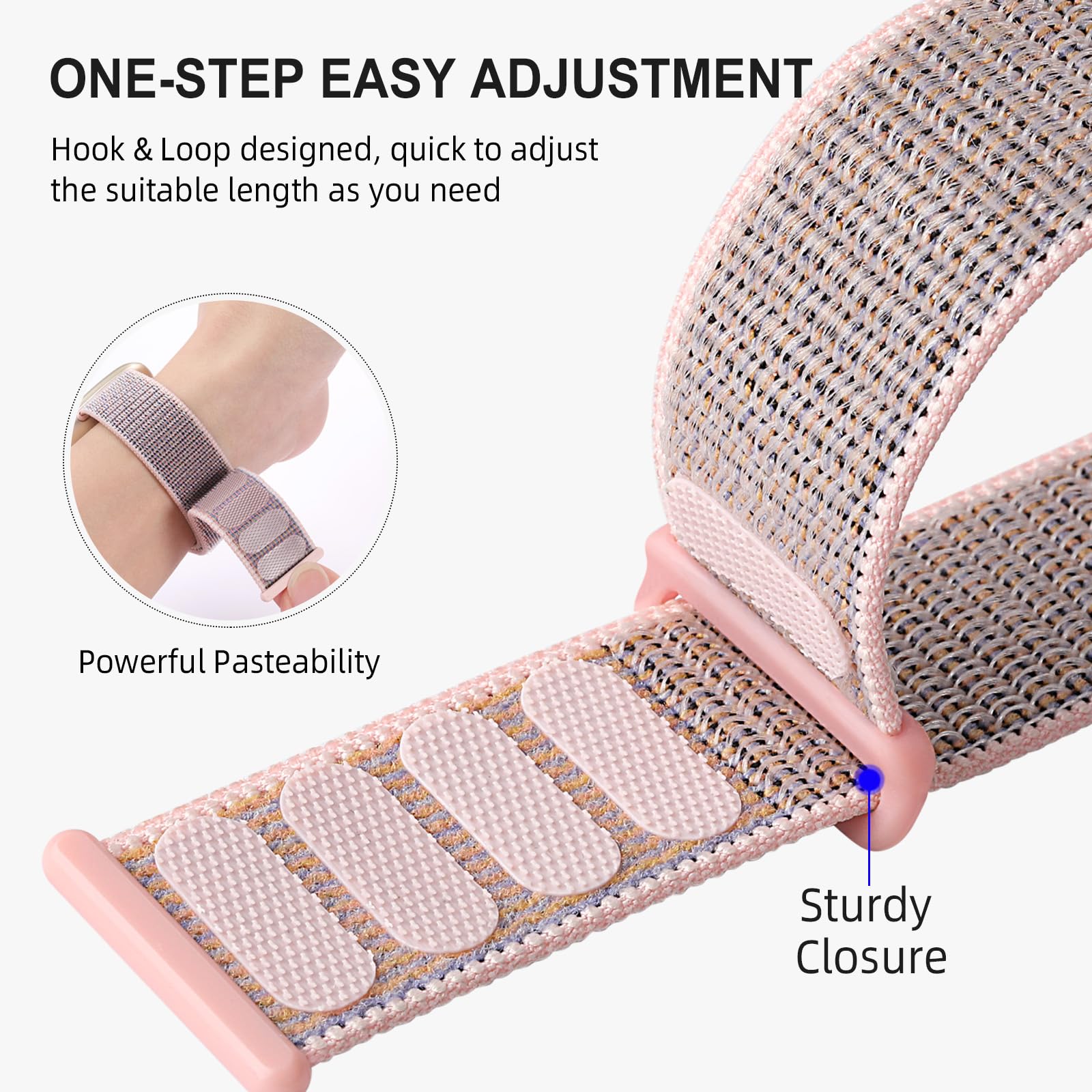 Sport Loop Bands Compatible With Apple Watch 44Mm 42Mm 45Mm 49Mm 38Mm 40Mm 41Mm Band, Woven Nylon Strap Iwatch Ultra Series 9 8