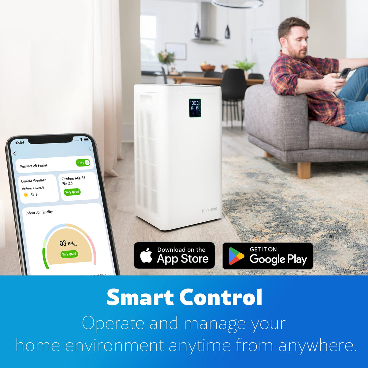 Kenmore PM4030 Air Purifier, H13 True HEPA, 2300 Sq.Ft Coverage, 24dB ...