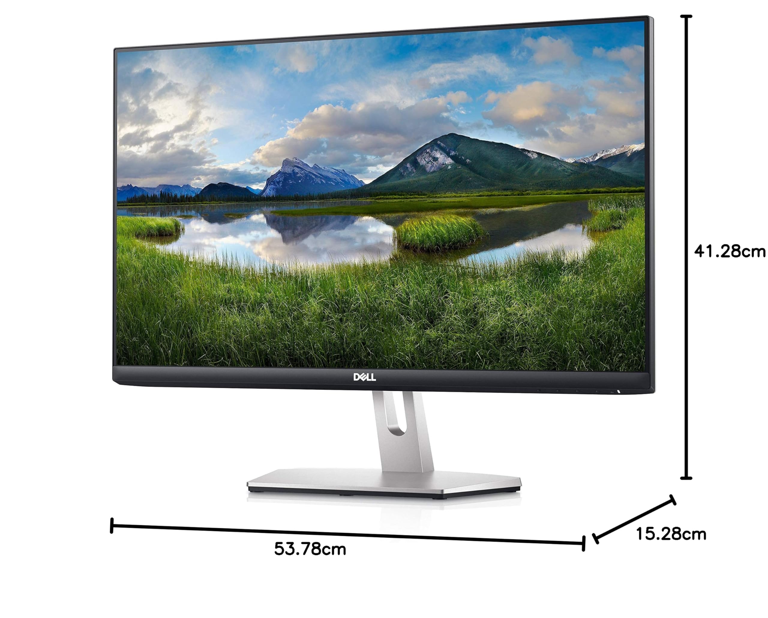 Dell S2421HN 24 Inch Full HD 1080p (1920 x 1080) 75Hz IPS Ultra Thin Bezel Monitor 2 x HDMI Ports, Audio Line Out, Adaptive AMD FreeSync, Silver