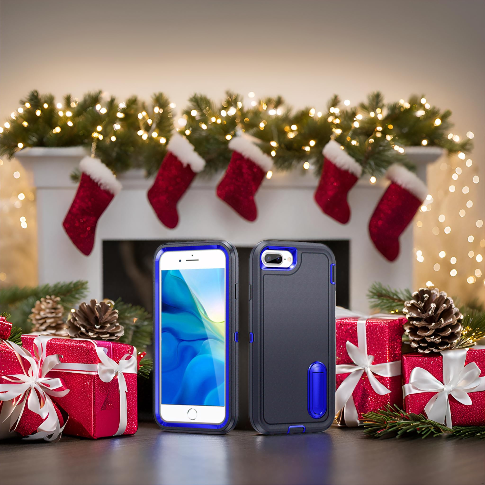 Idweel Iphone 8 Plus Case,Iphone 7 Plus/Iphone 6S/6 Plus Case With Build In Kickstand,Heavy Duty Protection Shockproof Anti Scra