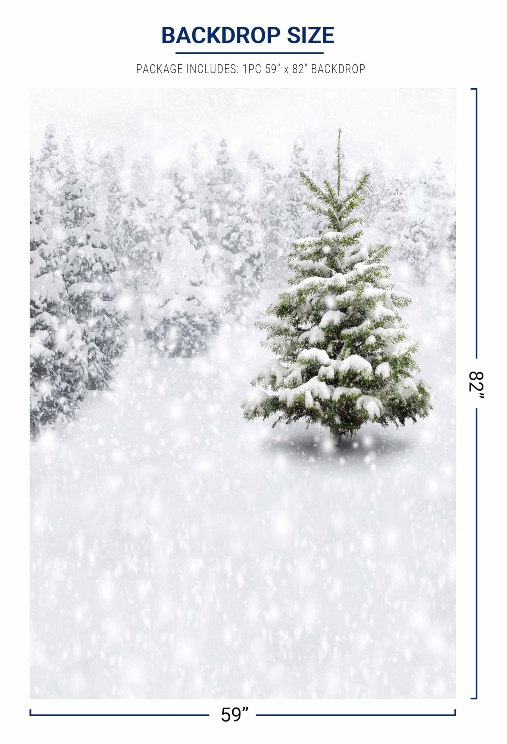 Allenjoy 5X7Ft Photography Christmas Photo Backdrops Xmas New Year Winter Forest Background For Kids Baby Shower Newborn Snow Trees Holiday Party Decoration Pine Snowy Photo Booth Supplies
