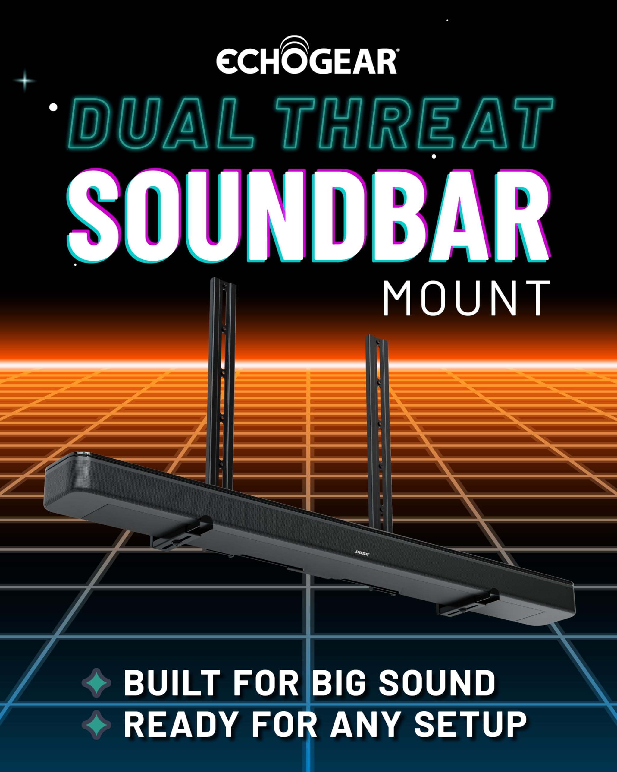 Echogear Xl Soundbar Mount For Speakers Up To 20Lbs - Attaches To Tvs Up To 86    Or Wood Studs 16-24   - Universal Design & 2.6
