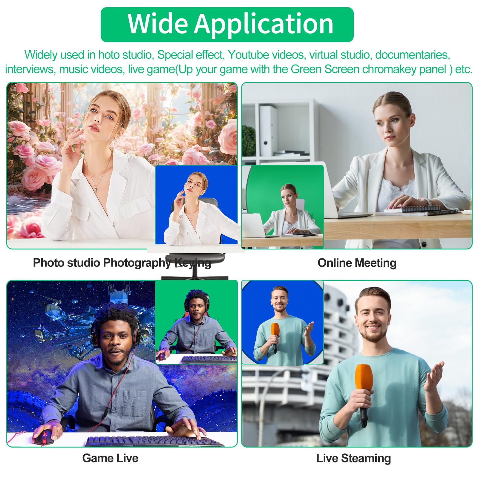 Blue Screen Backdrop,56 In Collapsible 2-In-1 Double Sided Background,Round Green Blue Screen For Chair With Storage Bag,Small B