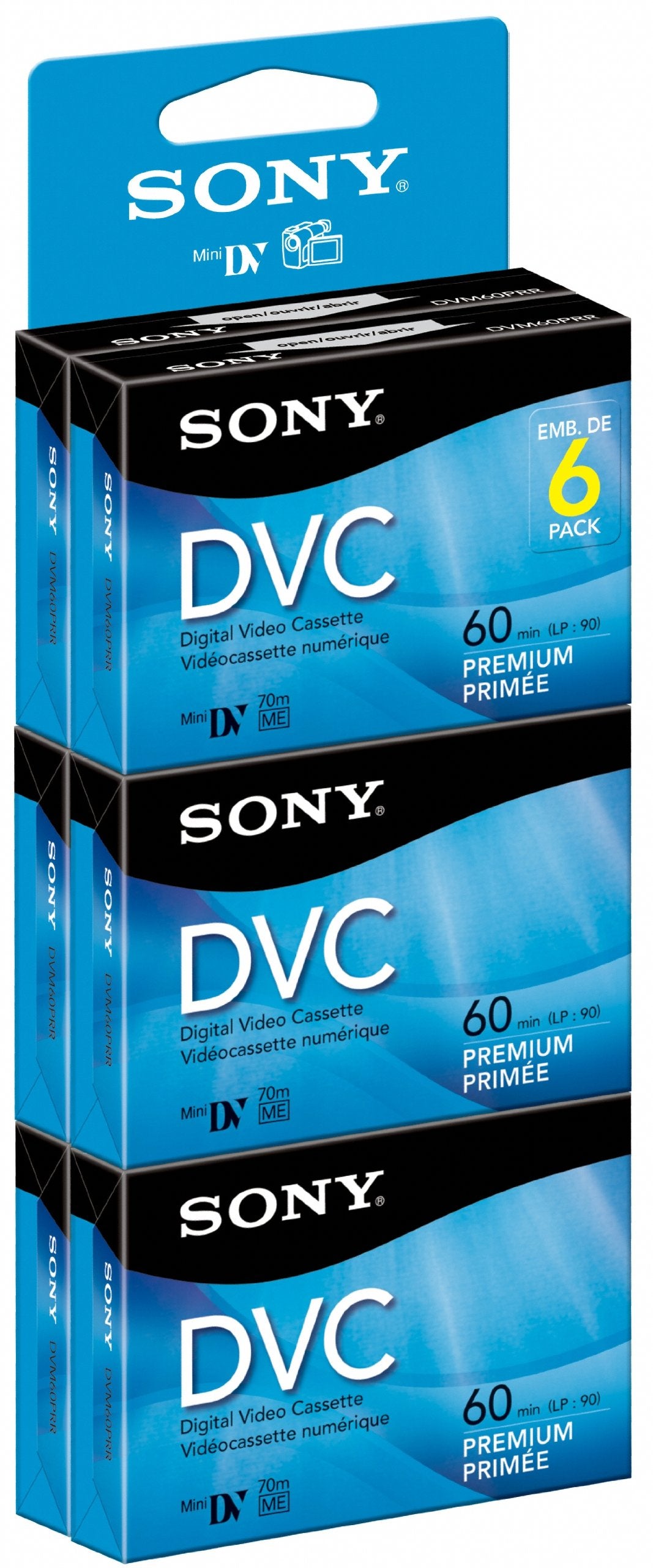 Sony Dvm60Prr/6C 6 Pack 60 Minute Premium Dvc With Hangtab