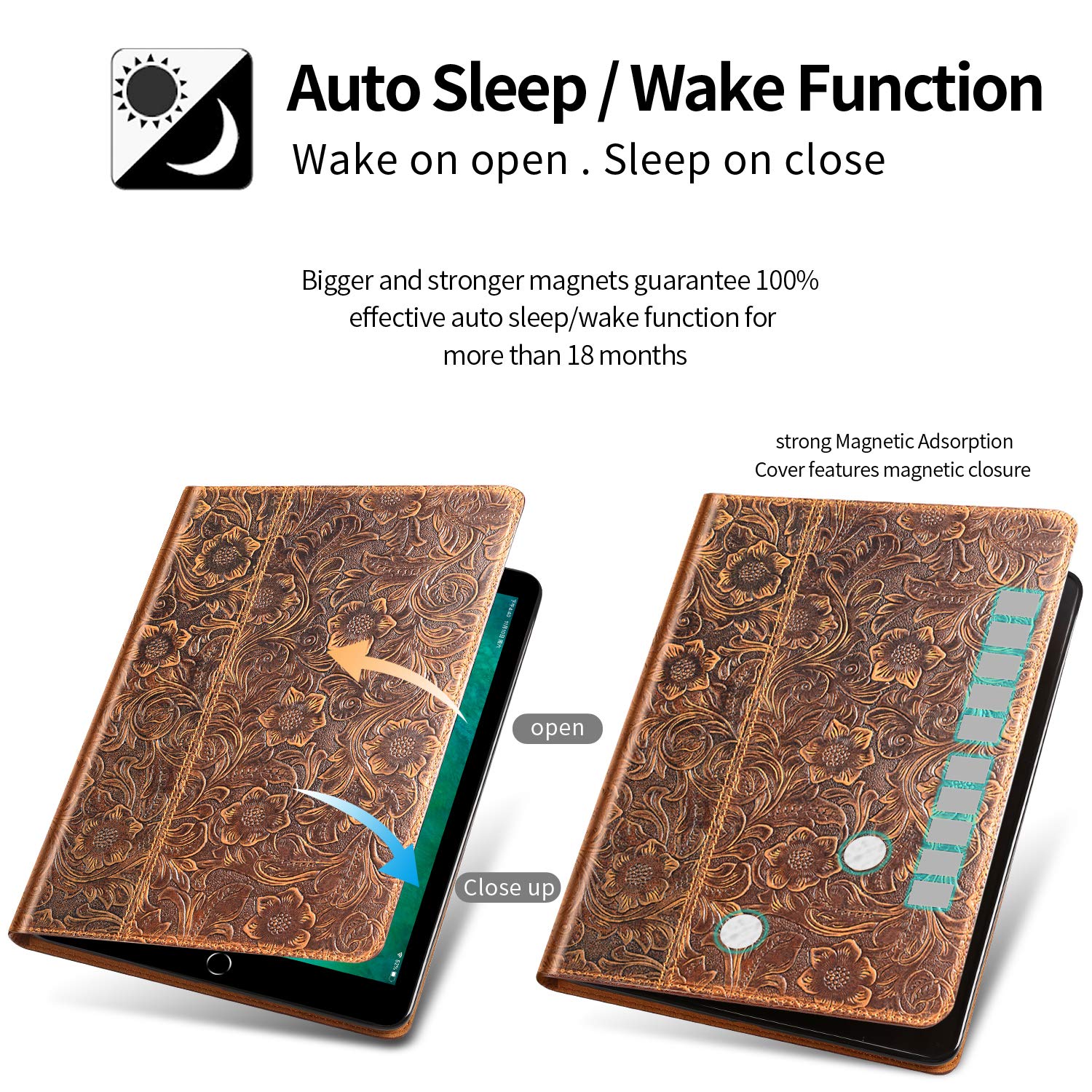 Gexmil Leather Case For Ipad 10.2 2021/2020, Cowhide Folio Cover For New Ipad 9Th/8Th/7Th Gen Genuine Leather Case, Also Applies