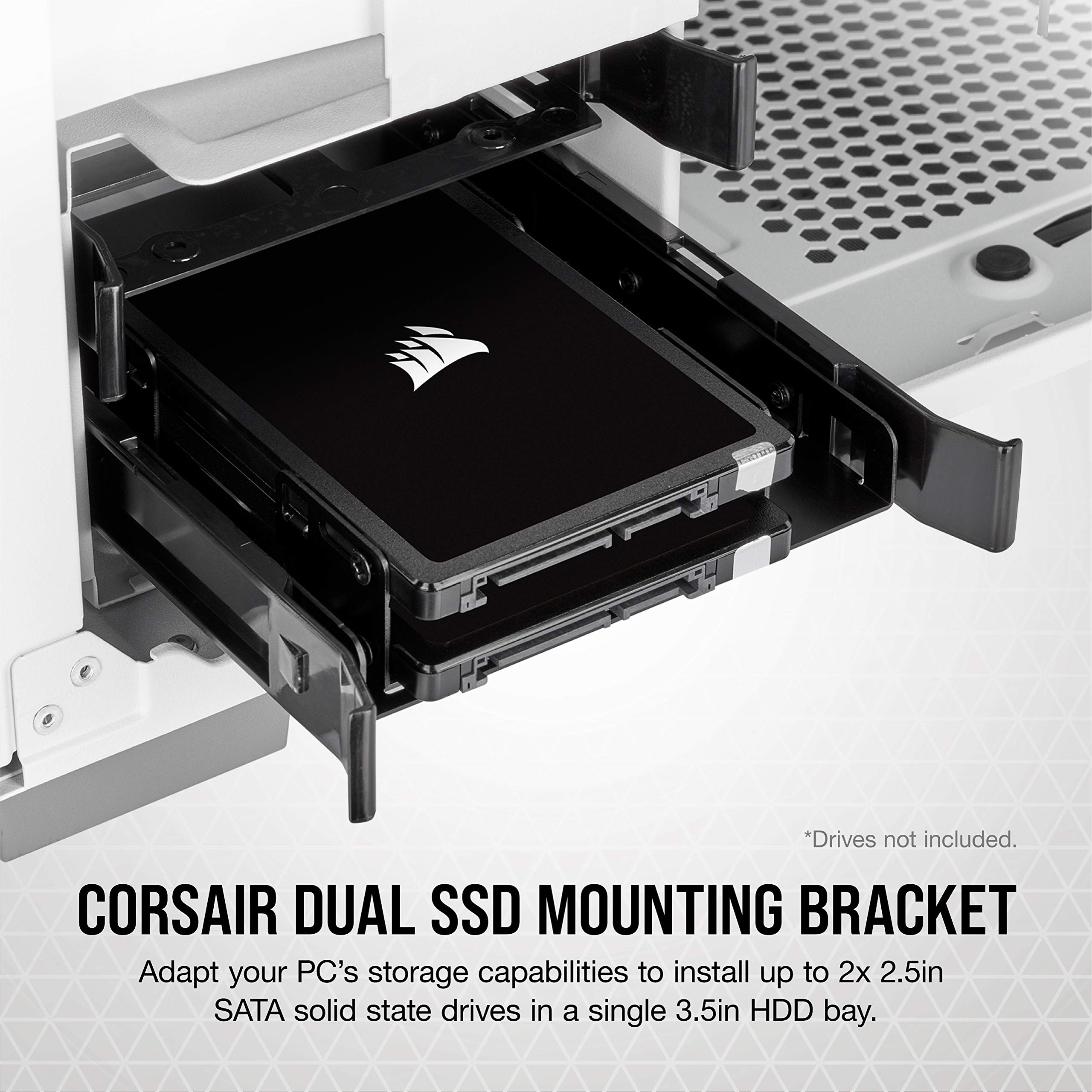 Corsair Dual Ssd Mounting Bracket (3.5    Internal Drive Bay To 2.5, Easy Installation) Black