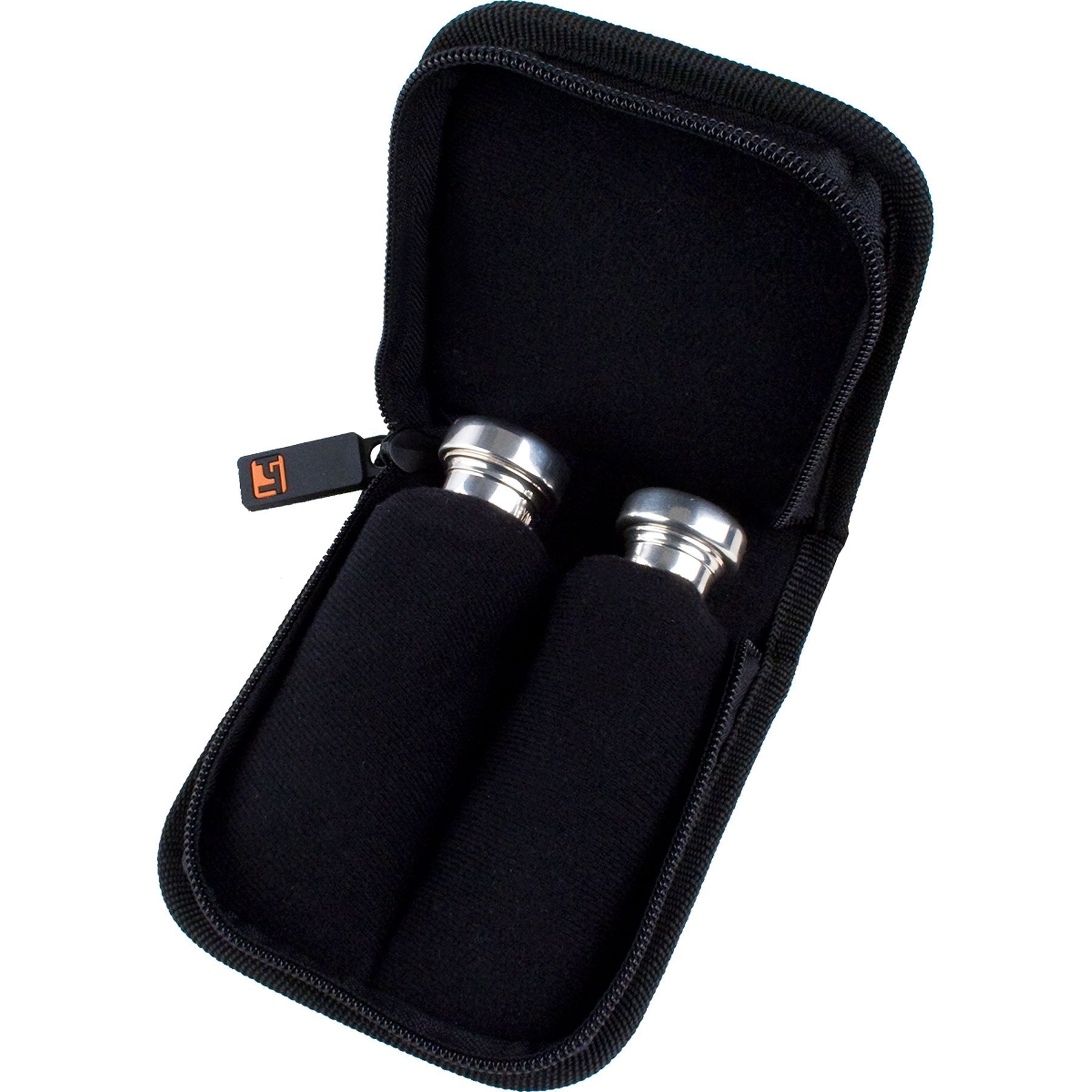 Pro Tec Protec Trumpet/Small Brass Multiple (2 Piece) Nylon Mouthpiece Pouch With Zipper Closure, Model A220Zip,Black