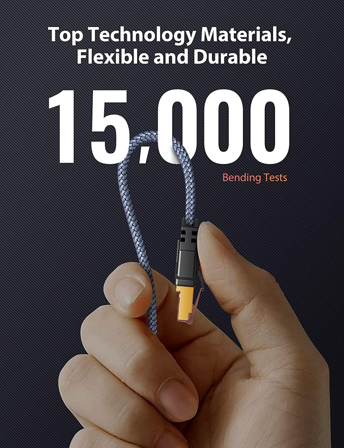 Cat 8 Ethernet Cable 100 Ft,Snowkids High Speed 40Gbps,2000Mhz Braided High Duty Lan Cable,Gold Plated Rj45 Connector,S/Ftp Shie