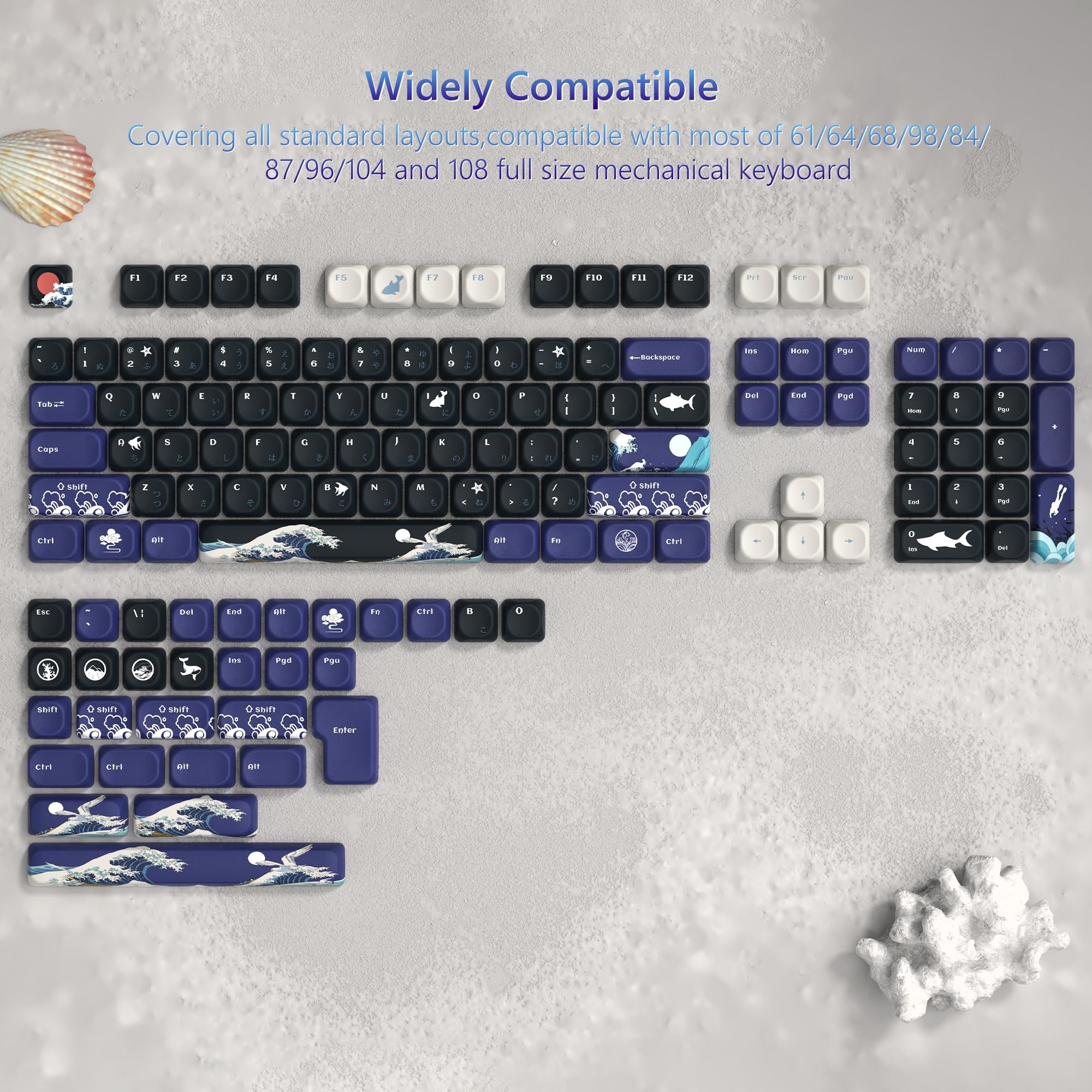 Womier Pbt Keycaps   Keycaps 75 Percent, Moa Keycaps Dye Sublimation, Custom Keyboard Keycaps Set For 61/64/68/84/87/100/104/108