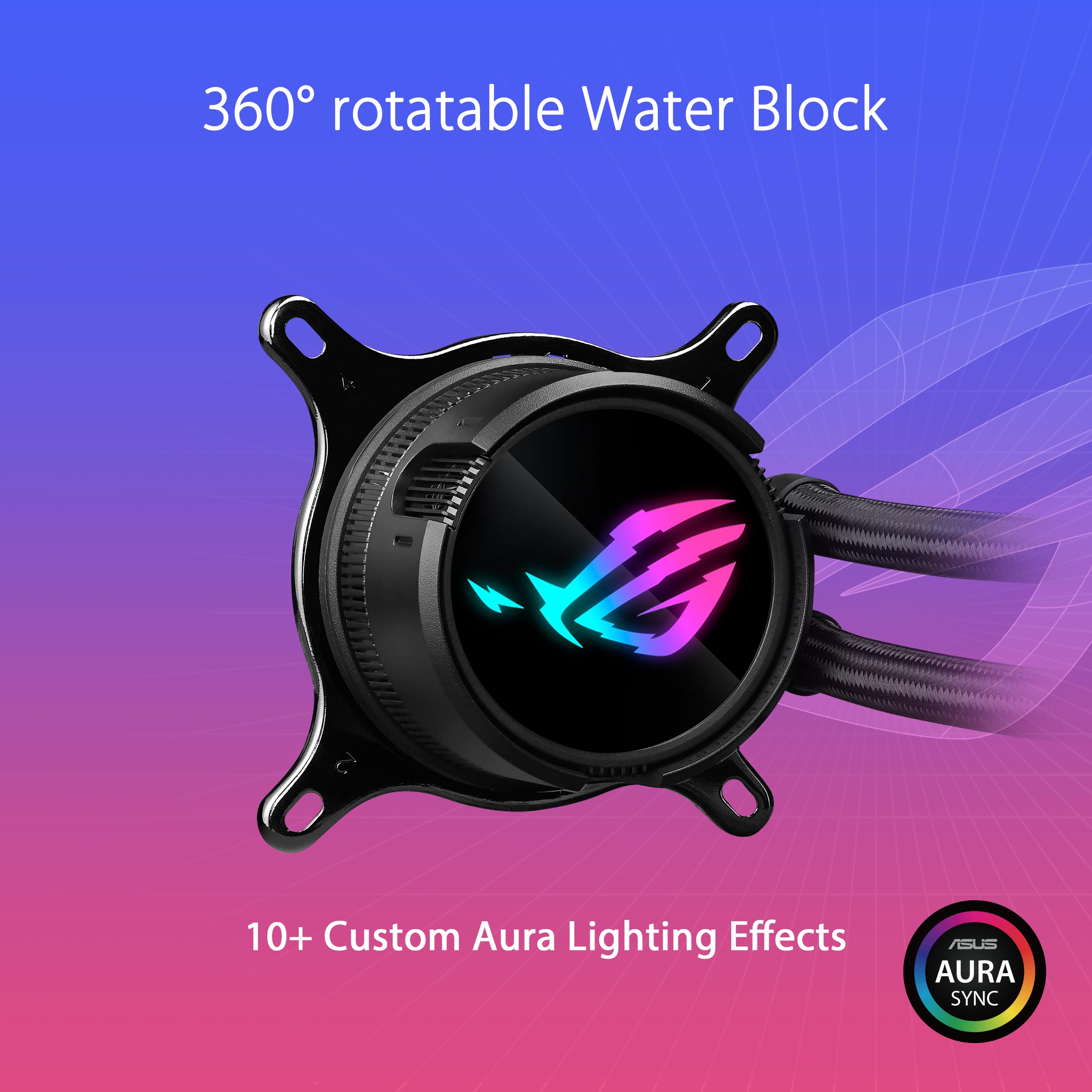 Asus Rog Strix Lc Iii 360 Argb All In One Cpu Liquid Cooler With 360 Rotatable Water Block, Aseteks New Gen7 V2 Pump, Premium Ro