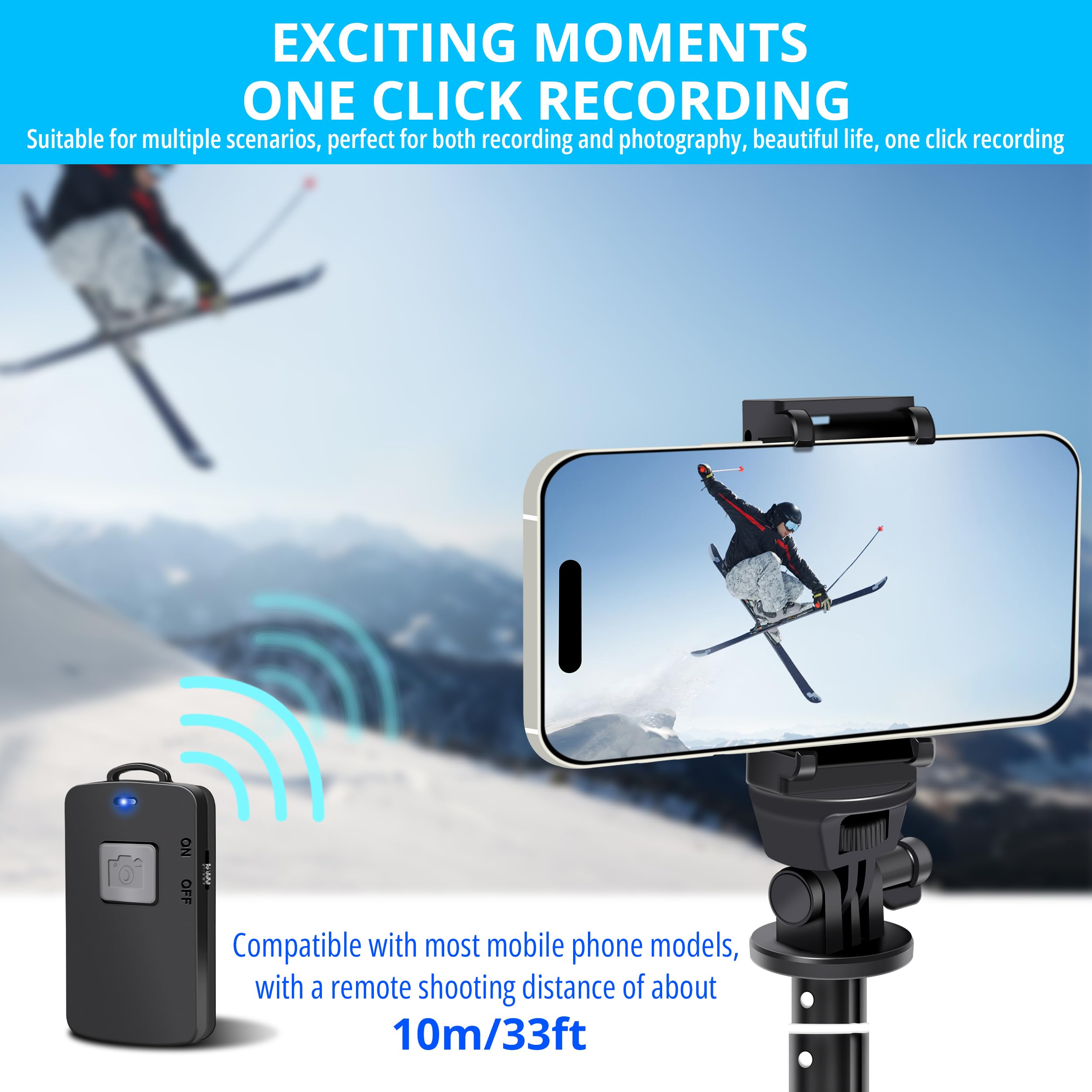 Selfie Stick, 40 Inch Extendable Selfie Stick Tripod,Phone Tripod With Wireless Remote Shutter Compatible With Iphone 13 12 11 P