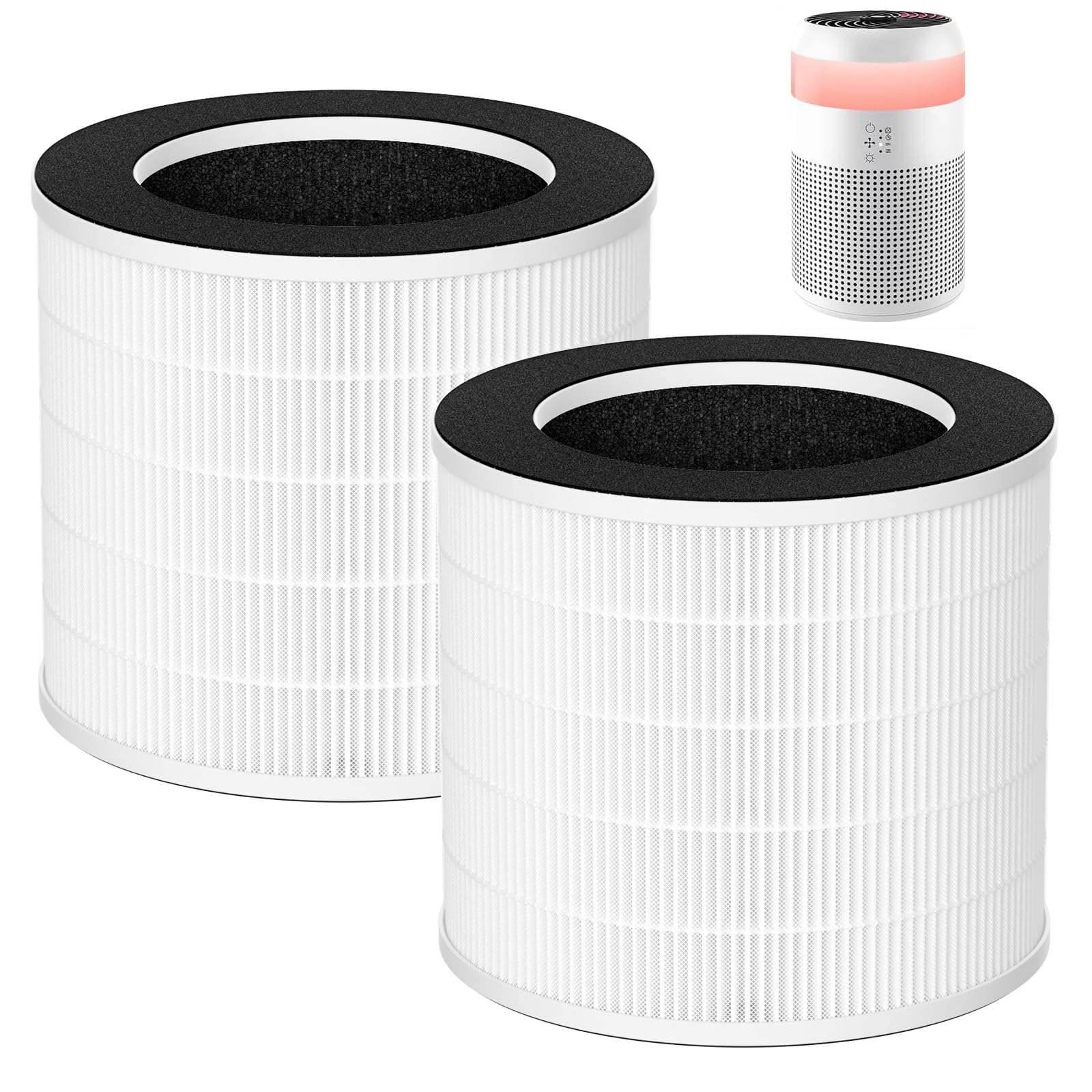 2 Pack Demi Filter Replacement, Compatible With Afloia Demi Air Purifier, H13 True Hepa 360 3 Stage Filtration, Works For Hair P