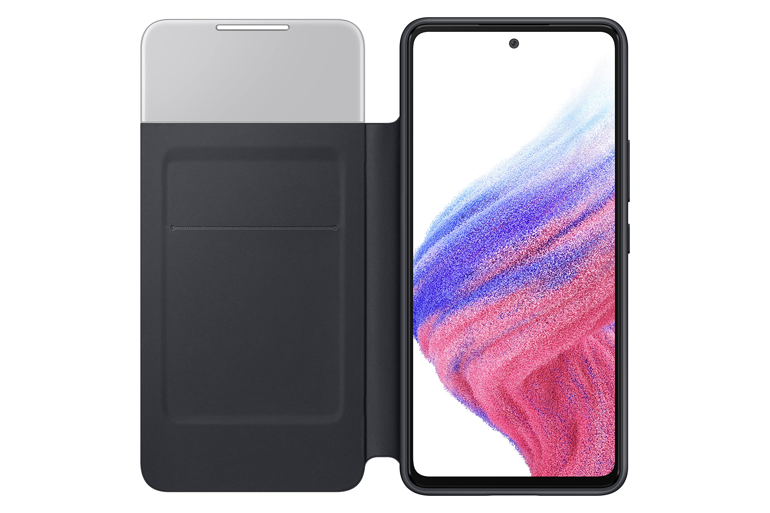 Samsung Galaxy A53 5G Smart S View Wallet Cover, Protective, Eco-Friendly Phone Case With Hidden Card Pocket, Us Version, Black