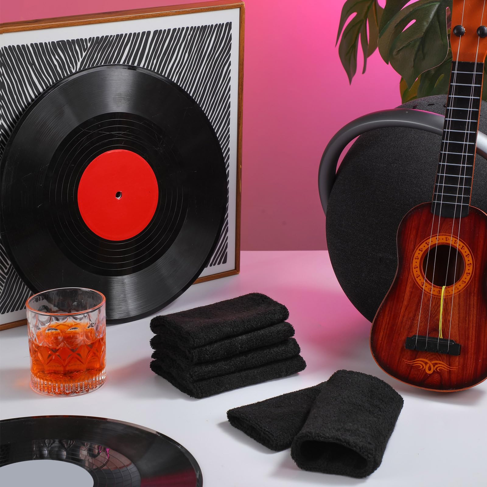 Boao 8 Pieces Slays Sweatbands For Guitarists 6 Inch Wristbands Guitar Players Wristbands Black Wrist Sweatband For Musicians Ba