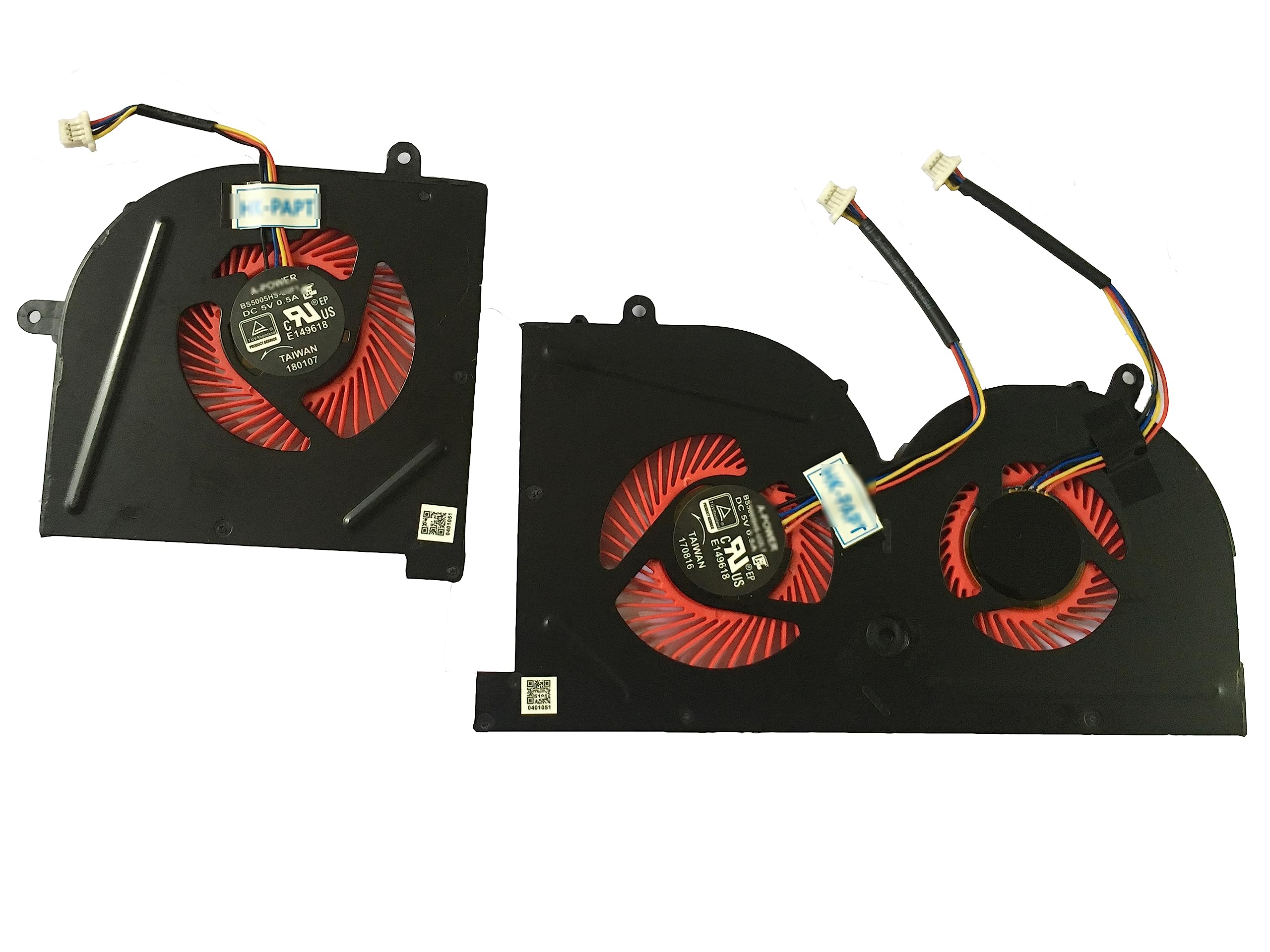 HK-part Fan Replacement for MSI GS63VR Series GS63VR 6RF GS63VR 7RF GS63VR Stealth Pro MS-16K2 MS-17B1 BS5005HS-U2L1 BS5005HS-U2
