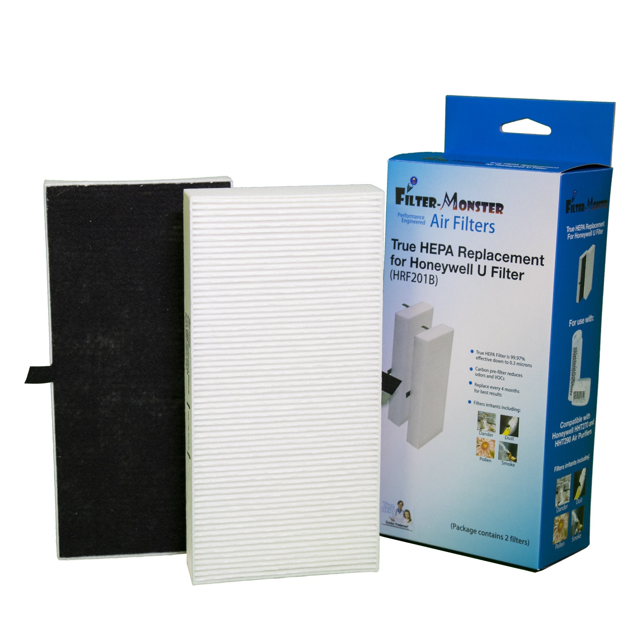Filter Monster True Hepa Replacement Filter Compatible With Honeywell U Filter (Hrf201B) For Honeywell Hht270, Hht290 Series Air