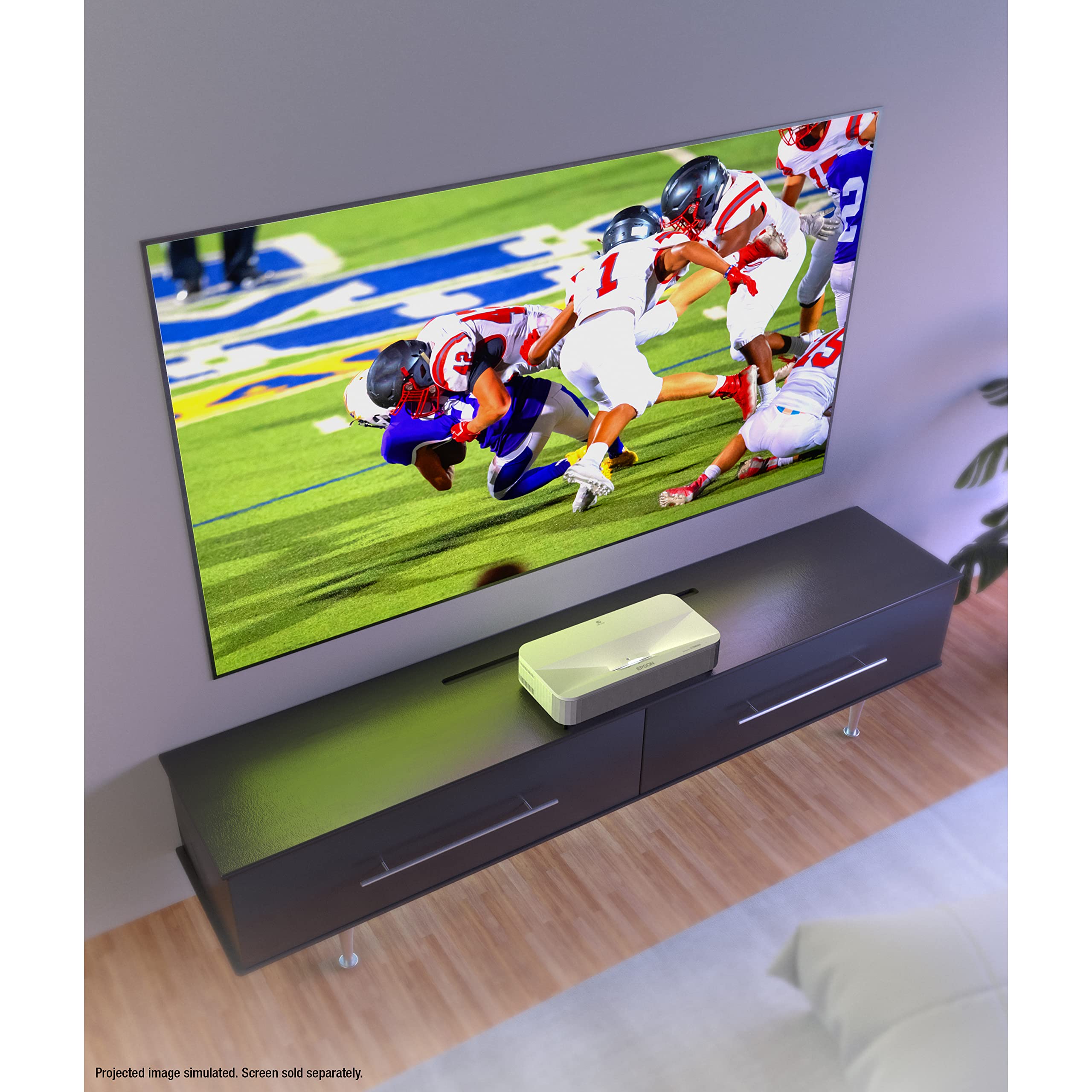 Epson Epiqvision Ultra Ls800 Ultra Short Throw 3 Chip 3Lcd Smart Streaming Laser Projector, 4,000 Lumens, 4K Pro Uhd, Hdr, 150', Android Tv, 2.1Ch Yamaha Built In Speakers   White