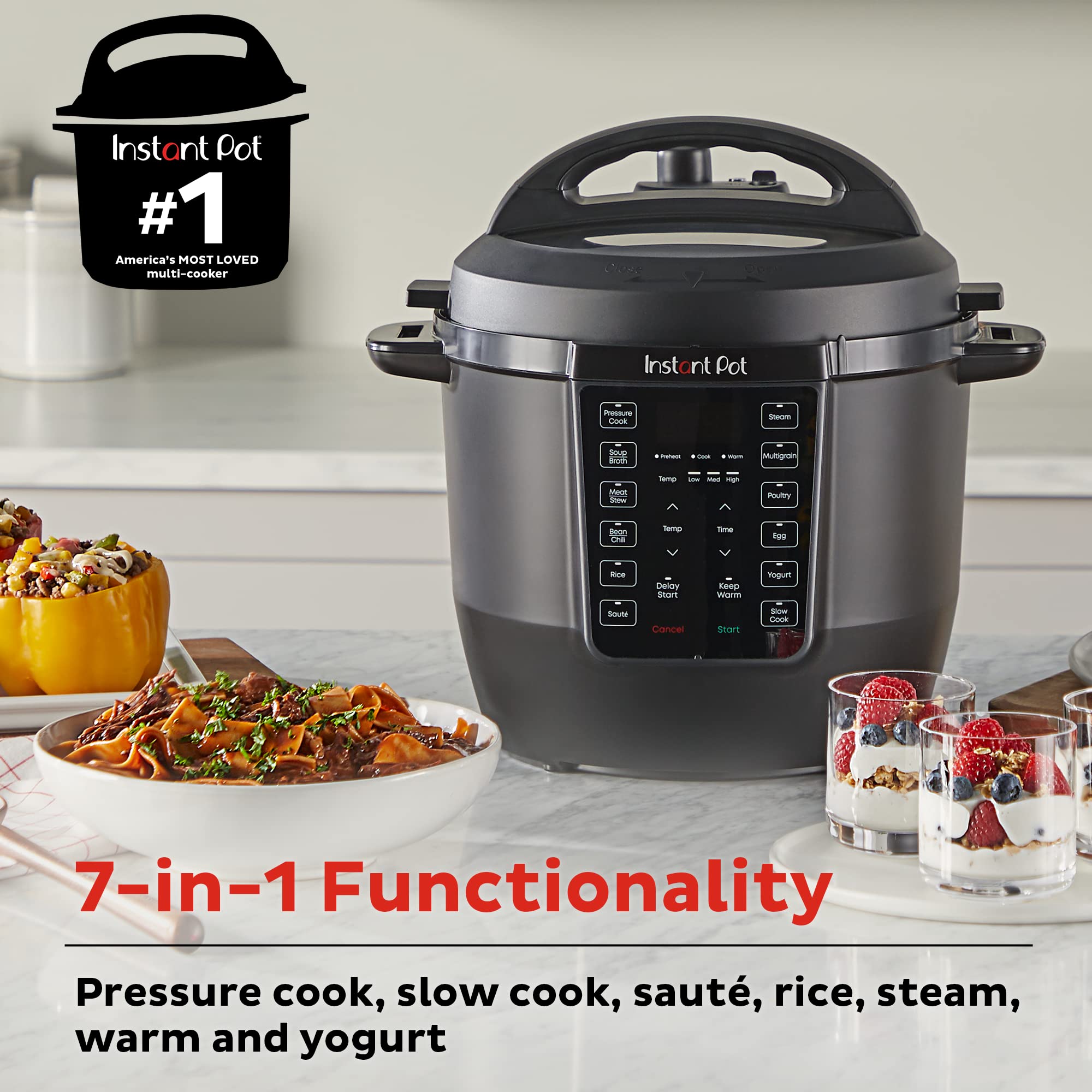 Instant Pot Rio, 7 In 1 Electric Multi Cooker, Pressure Cooker, Slow Cooker, Rice Cooker, Steamer, Saut  , Yogurt Maker, & Warme