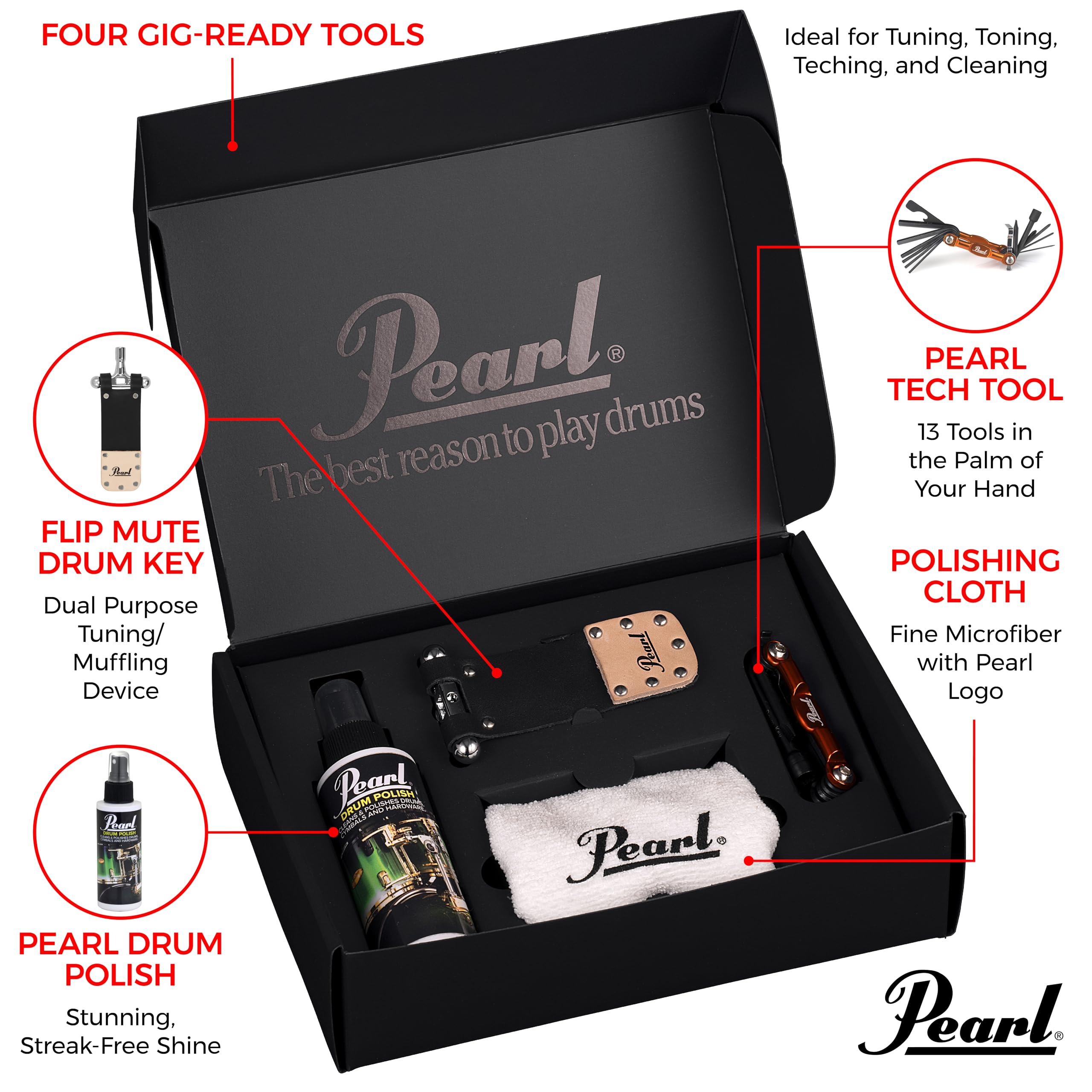 Pearl Drummer'S Gift Box, Black, Single Unit (Pdgb23)