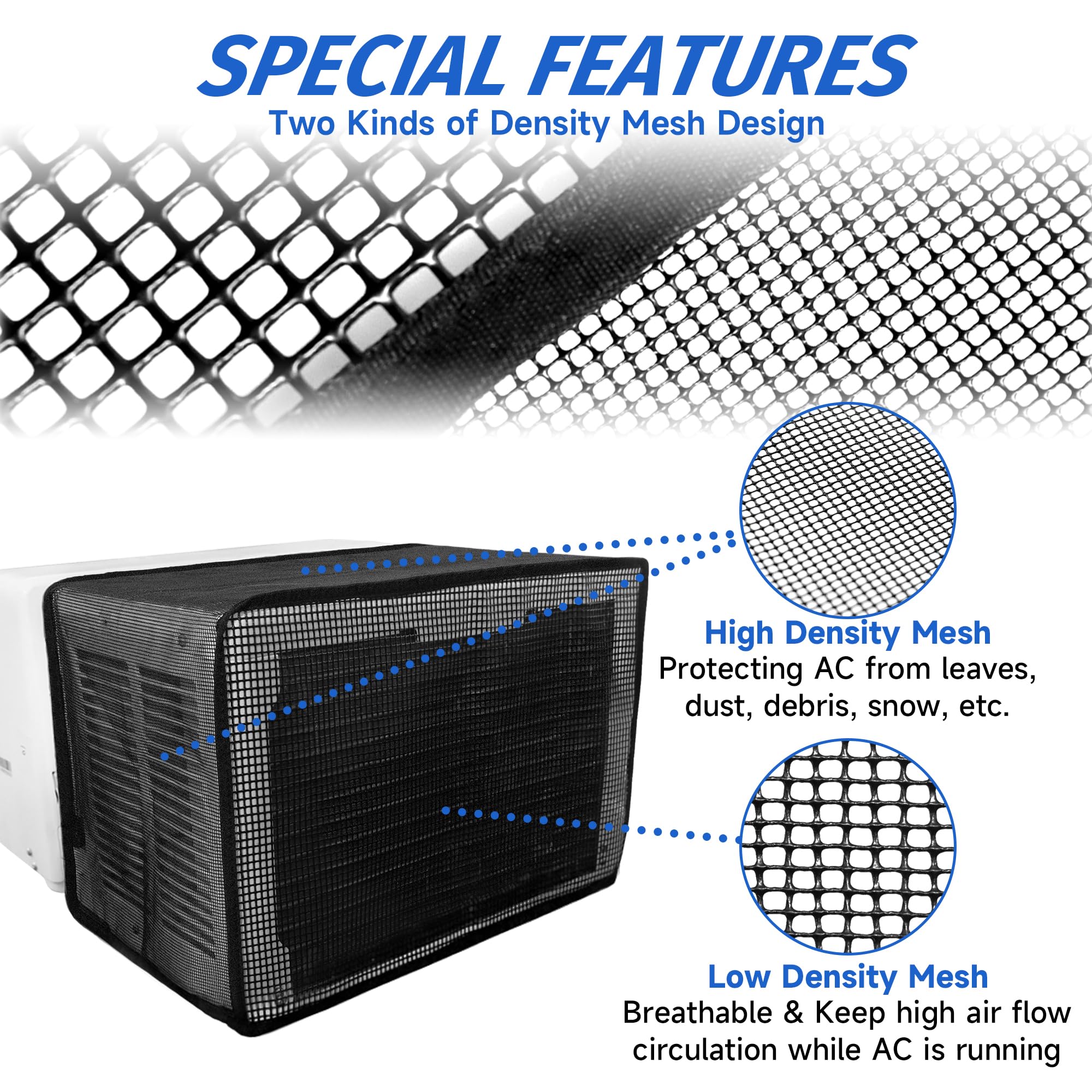 Taktopeak Window Ac Mesh Cover 20'' W X 12.2'' D X 13.4'' H, U Shaped Air Conditioner Cover Specially For Midea U Shaped Window