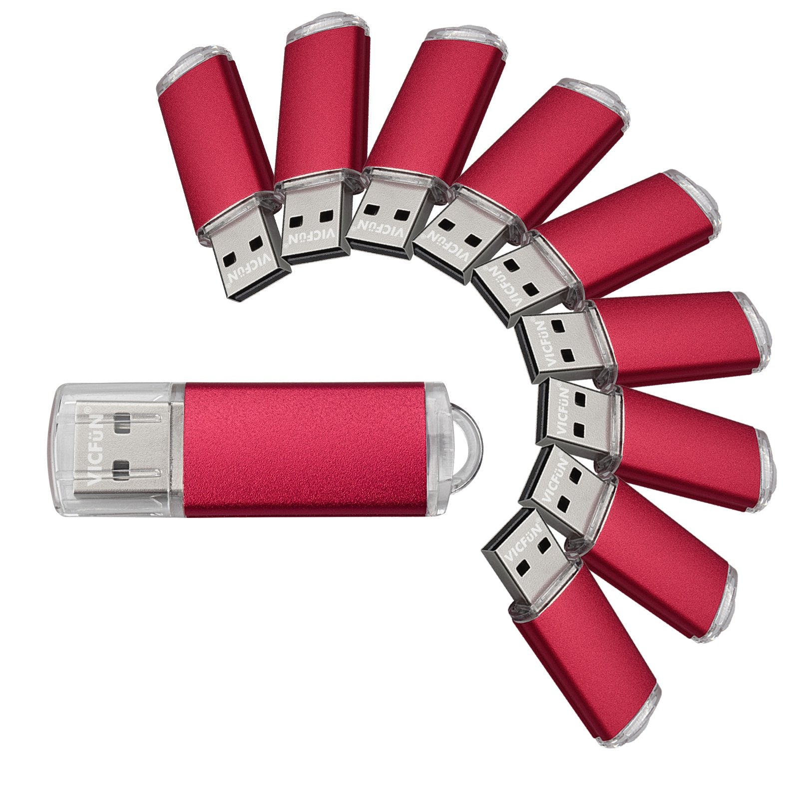 VICFUN 10pcs 8GB USB Flash Drive 8G USB 2.0 USB Drive Thumb Stick, Red