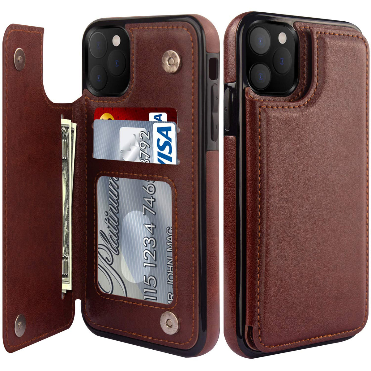 Leto Iphone 11 Pro Case,Leather Wallet Case Flip Folio Cover With Kickstand Card Slots For Girls Women,Protective Phone Case For