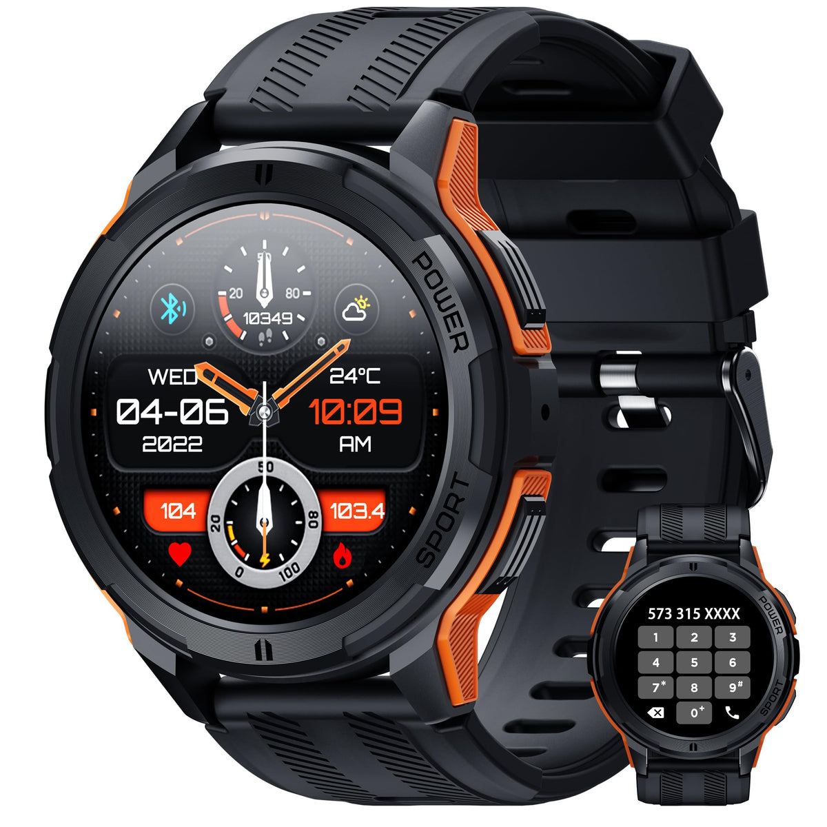 Vowtop Smart Watches For Men, 1.43'' Hd Amoled, Rugged Military (Answer/Calls/Dial) Fitness Tracker, Extra Long Battery Life, Ai
