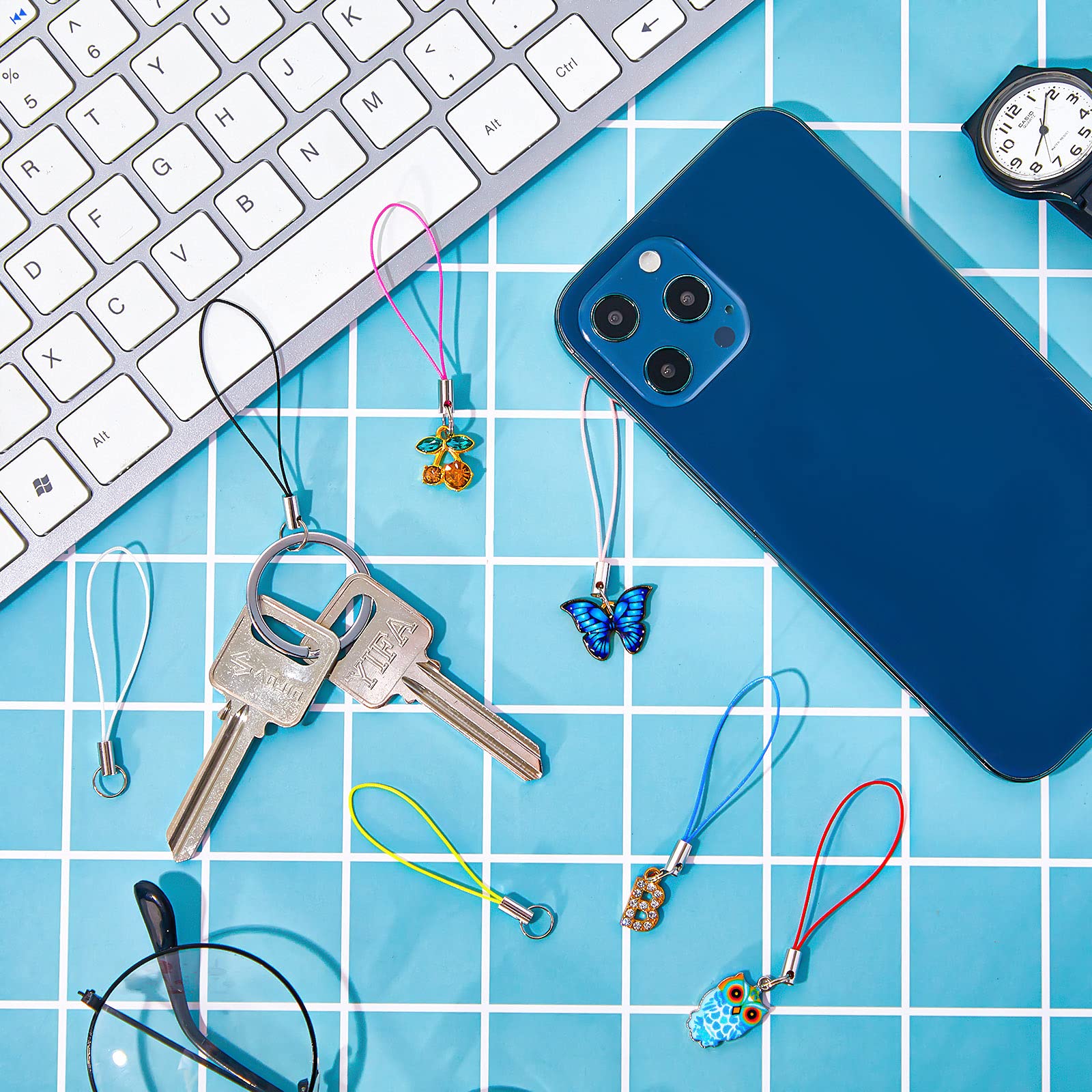 Frienda 200 Pcs Cell Phone Charm Straps Usb Drive Lanyard Phone Ring Strap For Charm Usb Drive Keychain Diy