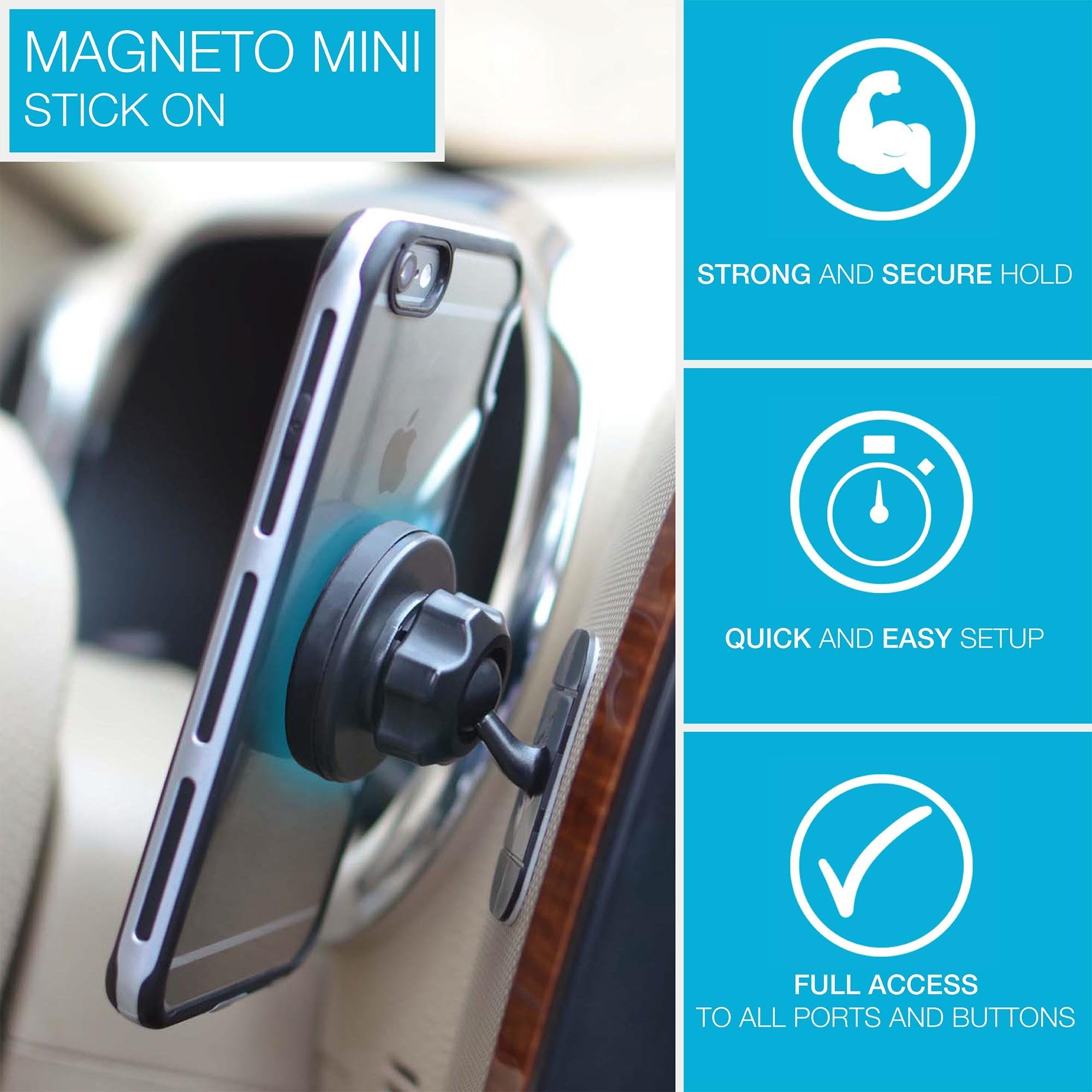 Phone Holder, Tackform Magnetic Phone Mount With Stick On Base [For Car, Kitchen, Bedside, Bathroom] Cell Phone Car Mount [Magne