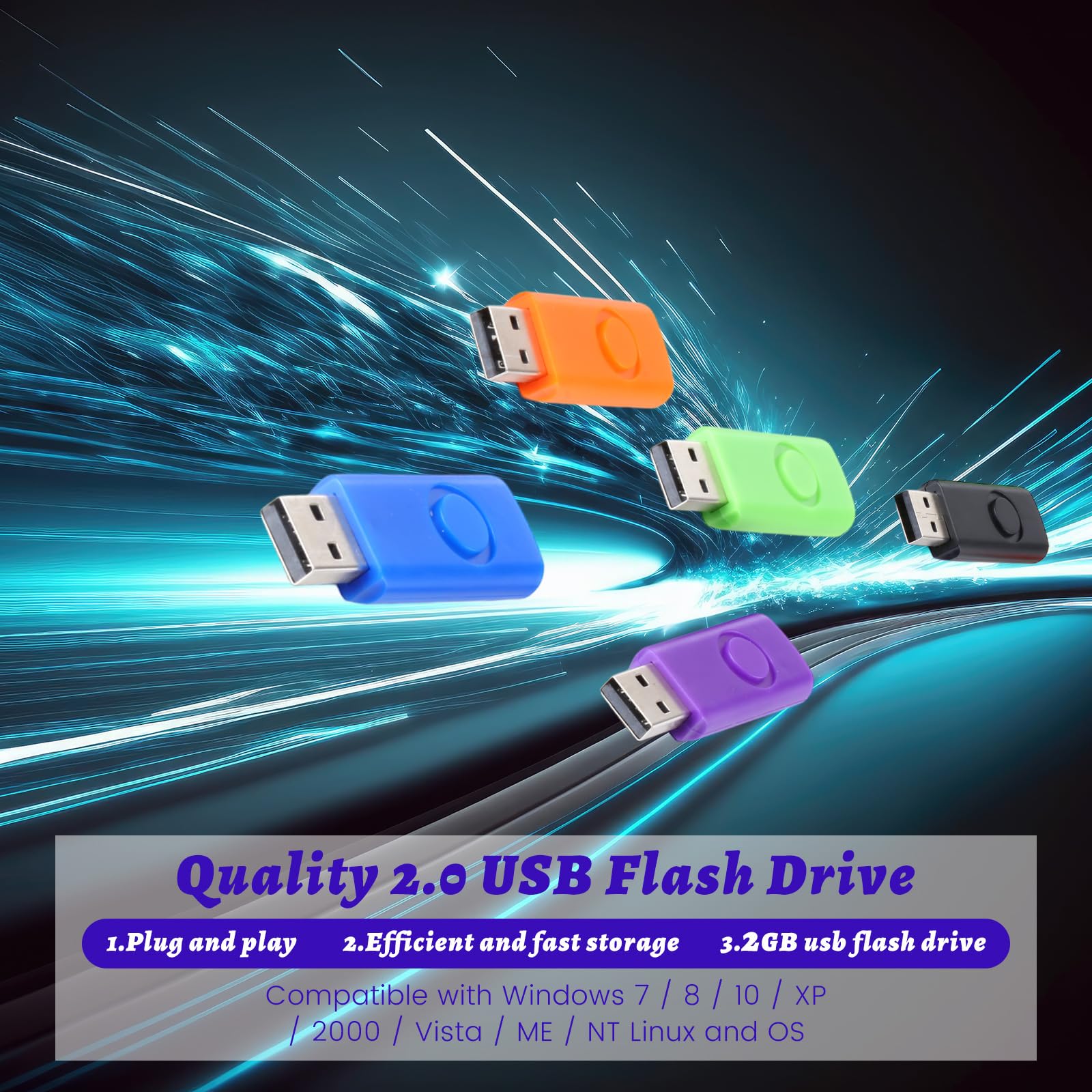 Kanayu 50 Pcs Flash Drive Bulk 2Gb Usb 2.0 Thumb Drives Small Jump Zip Drive Portable Fast Memory Usb Flash Drive Stick For Lapt