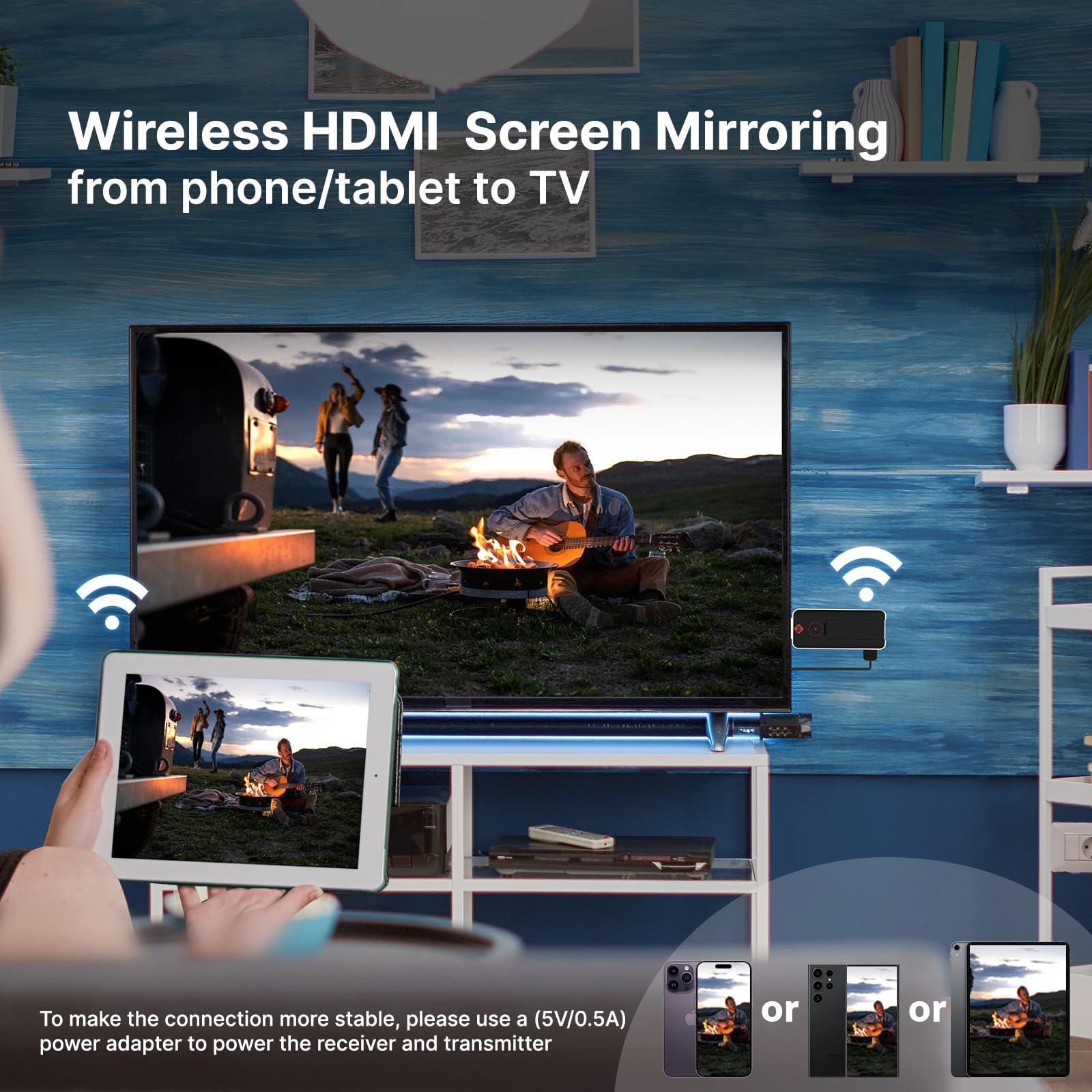 Wireless Hdmi Transmitter And Receiver,Wireless Hdmi Extender Kit,Plug And Play,131Ft 1080P Full Hd Wireless Extender Streaming