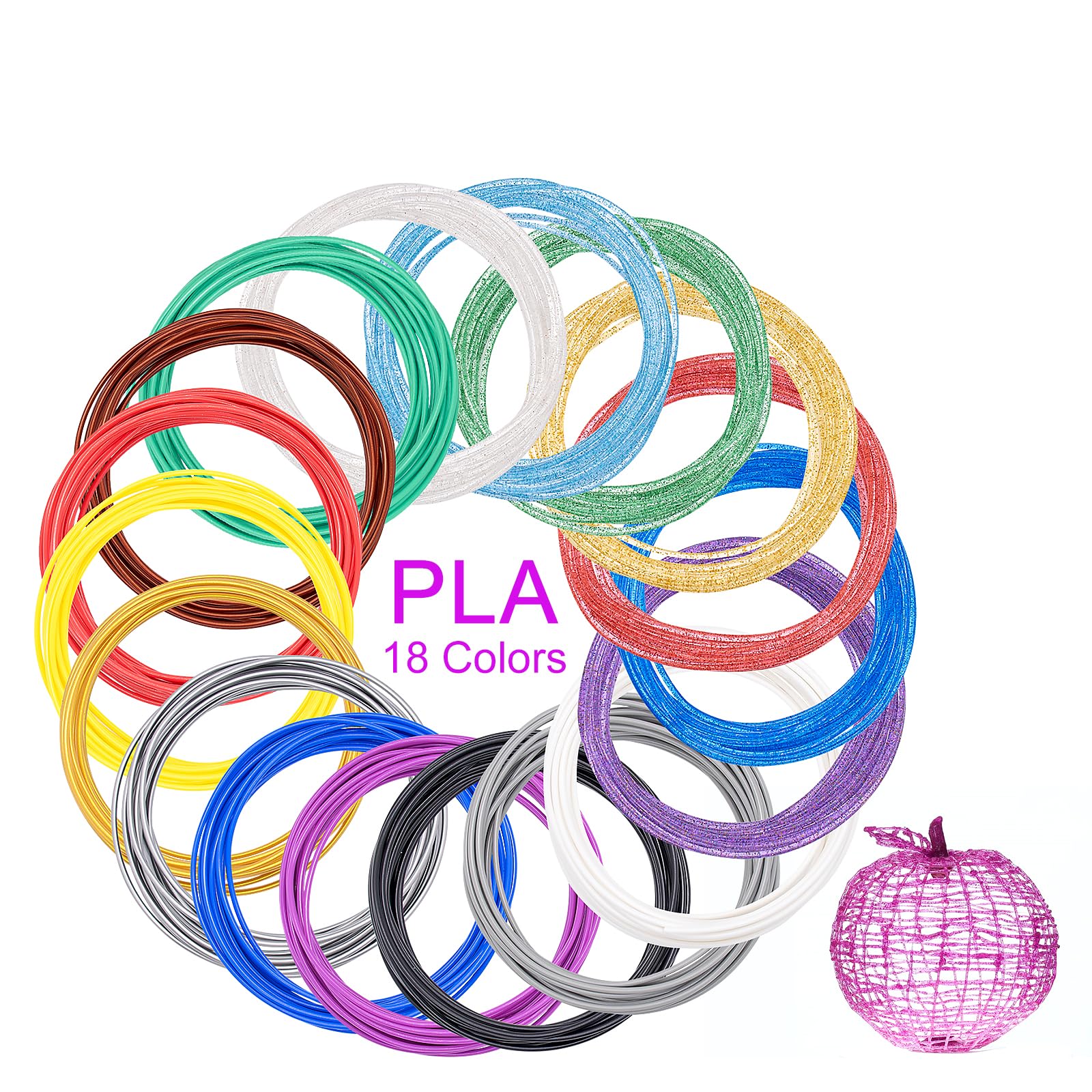 Kretrum 3D Pen Filament Refills 12 Colors 1.75Mm Pla 3D Doodler Pen Filament Refills Compatible With Mynt3D Scrib3D Pika3D 3D Pe