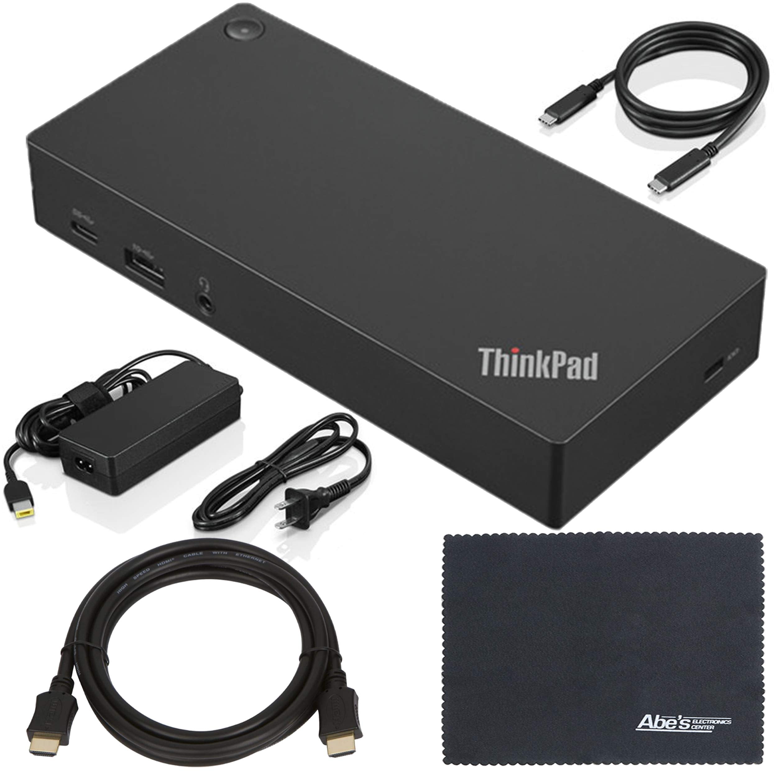 Lenovo ThinkPad (40AS0090US) USB Type-C Dock Gen 2 + ZoomSpeed HDMI Cable (with Ethernet) + Starter Bundle