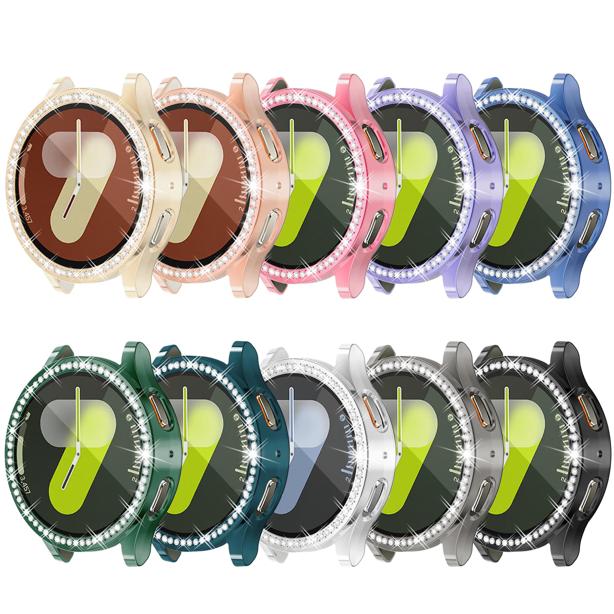 [10 Pack] Yuvike Bling Watch Screen Protector For Samsung Galaxy Watch7 40Mm, Glitter Case Tpu Soft Cover Full Protection With S